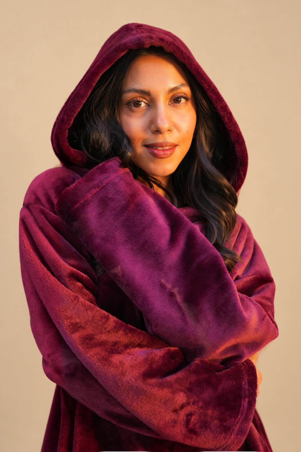 Burgundy Wearable Plush Blanket