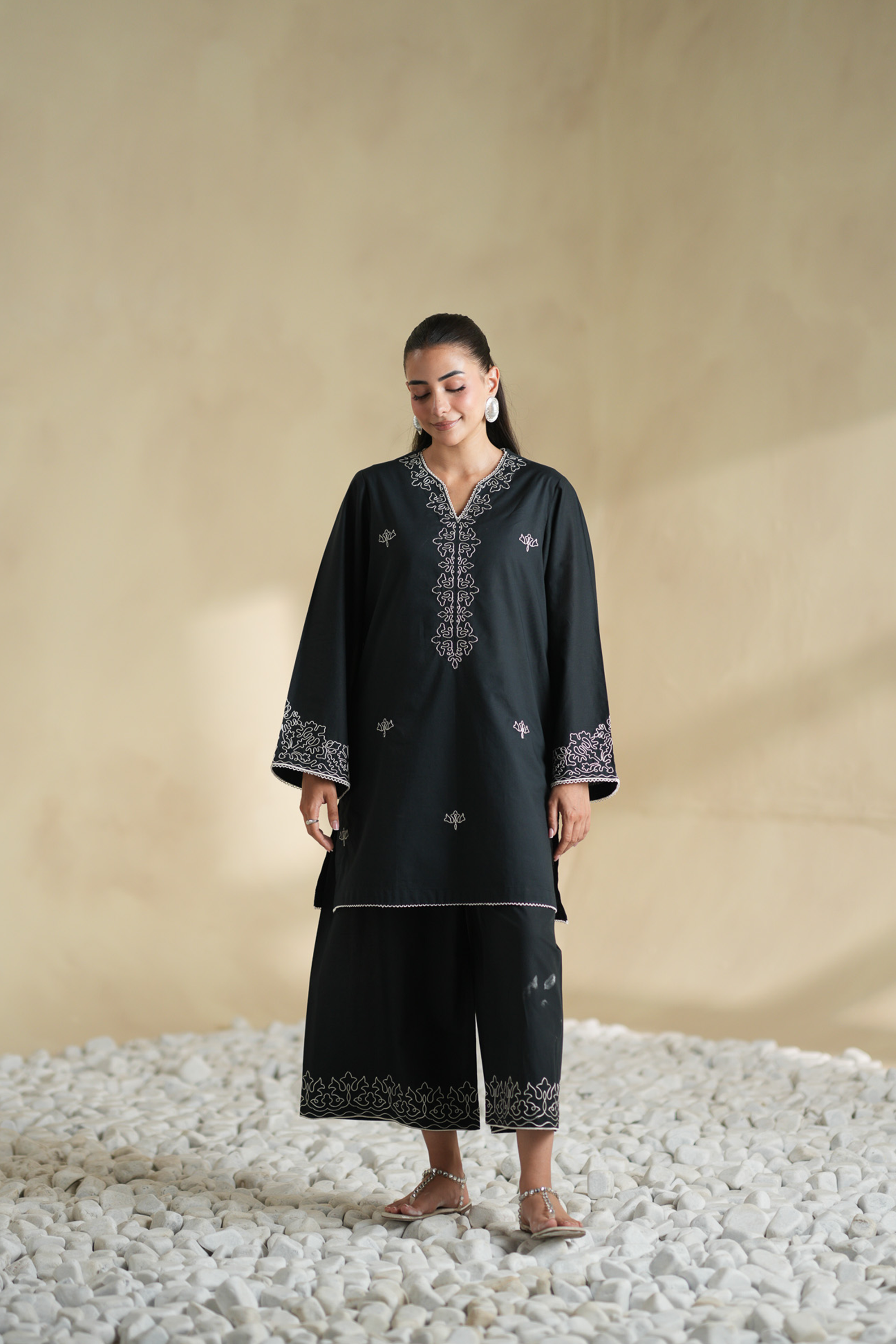 Chalk Trace Embroidered Co-ord Set