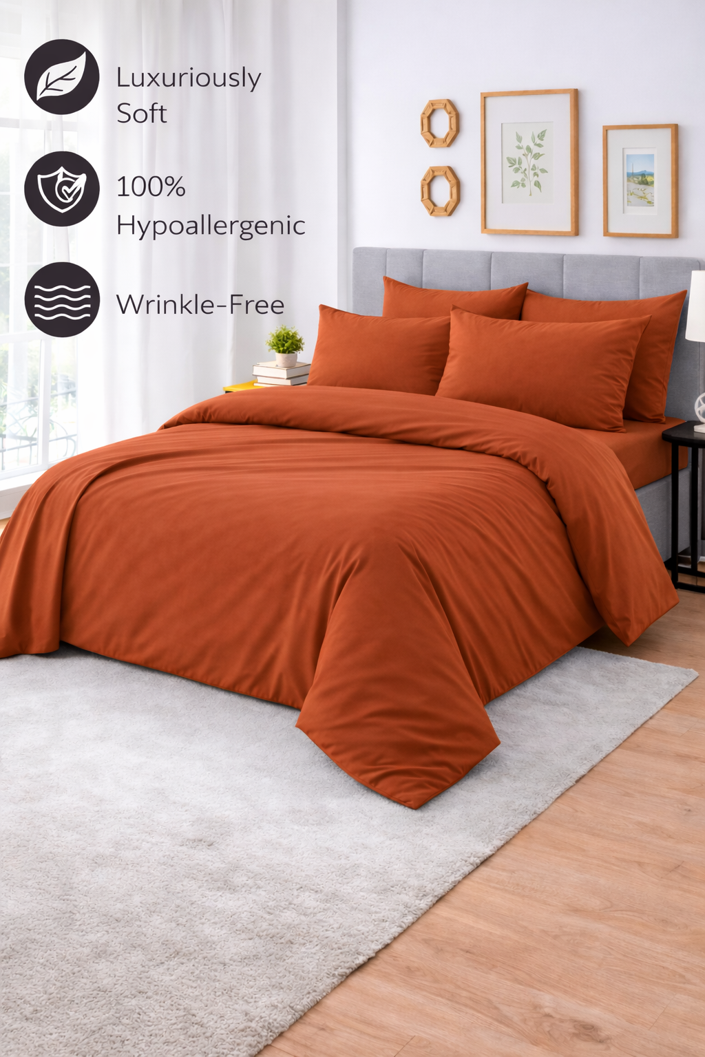 Luxe T400 Terracotta Bed Sheet Set