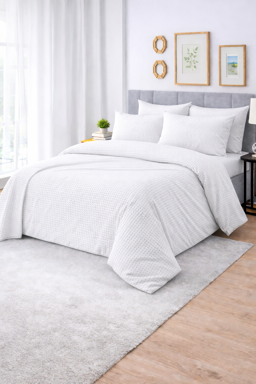 White Waffle Duvet Cover Set