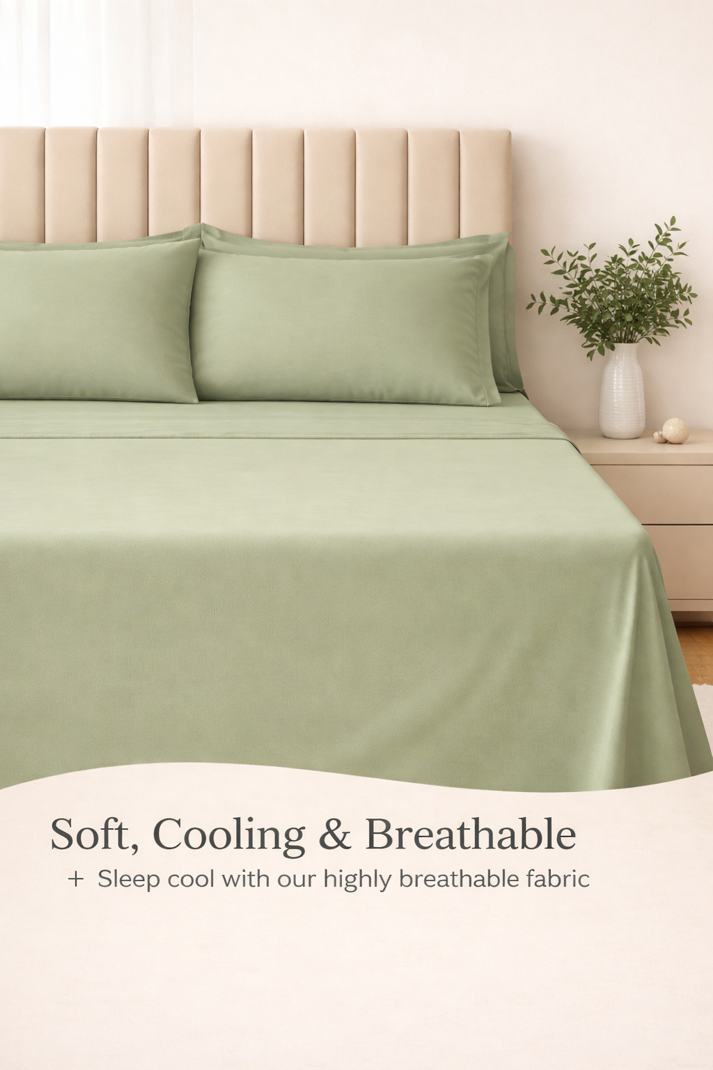 Luxe Sage Green Bed Sheet Set