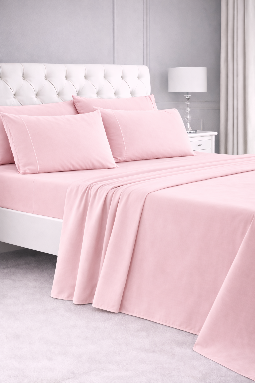 Powder Pink Bed Sheet Set