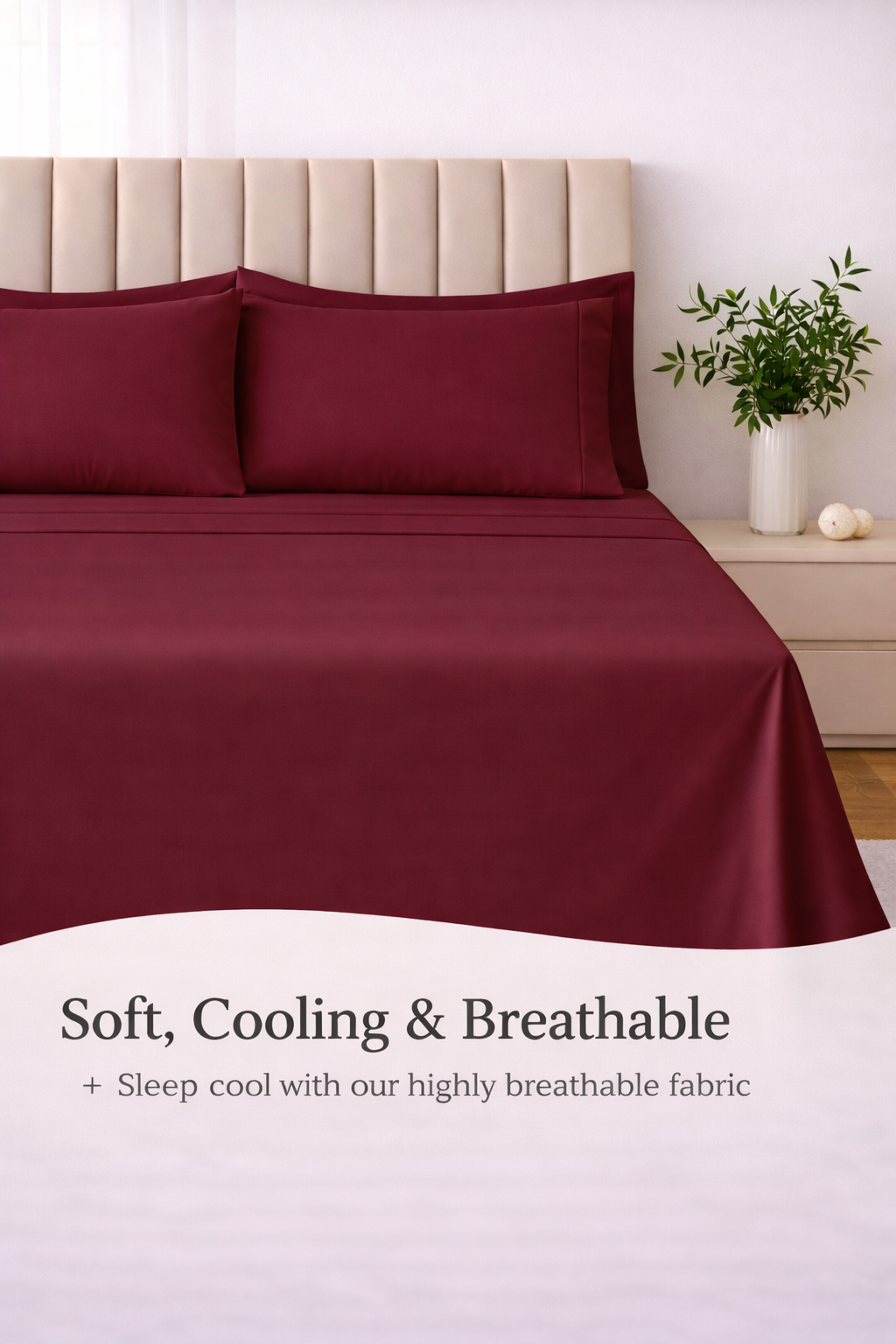 Maroon Bed Sheet Set