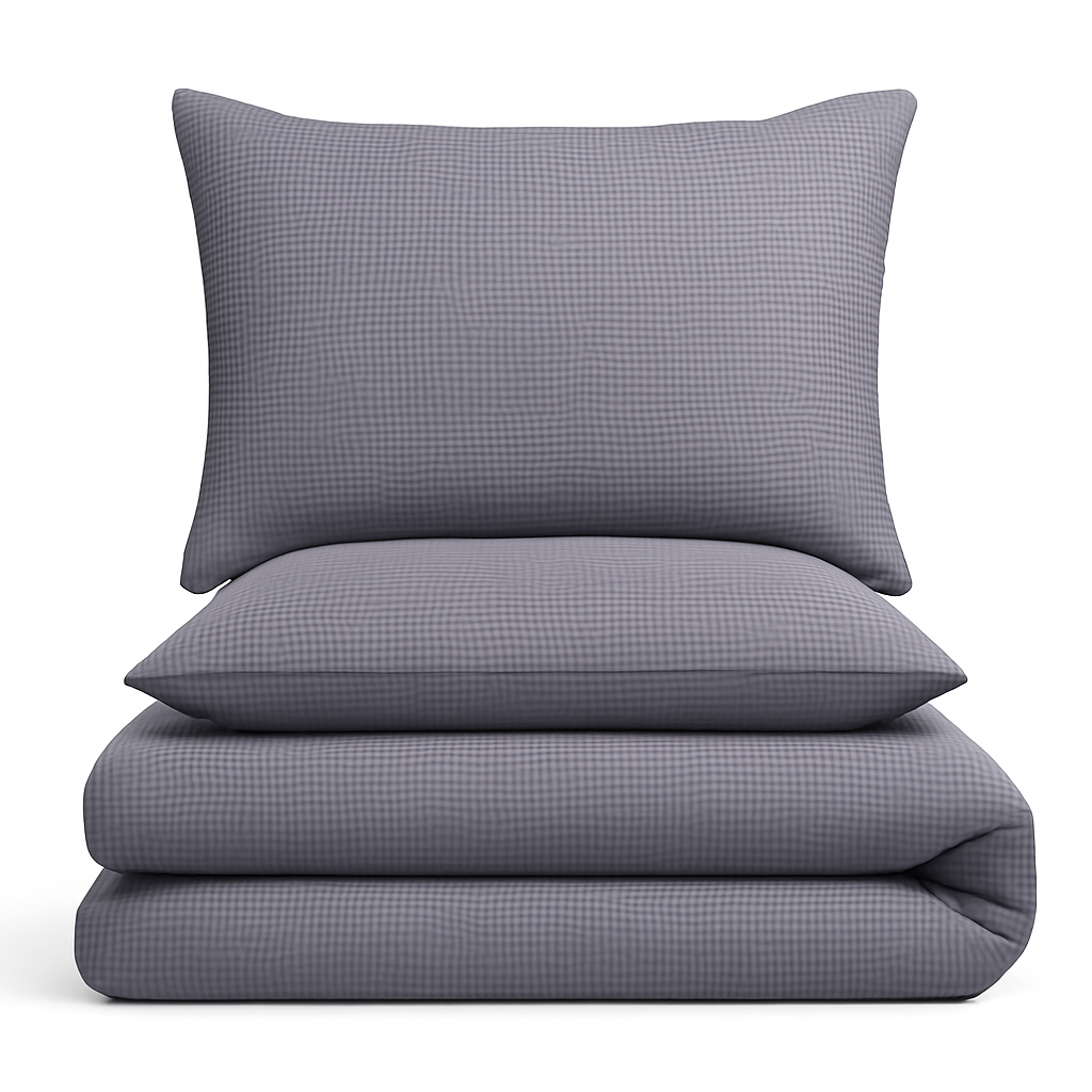 Slate Grey Waffle Duvet Cover Set-Luxe Edition