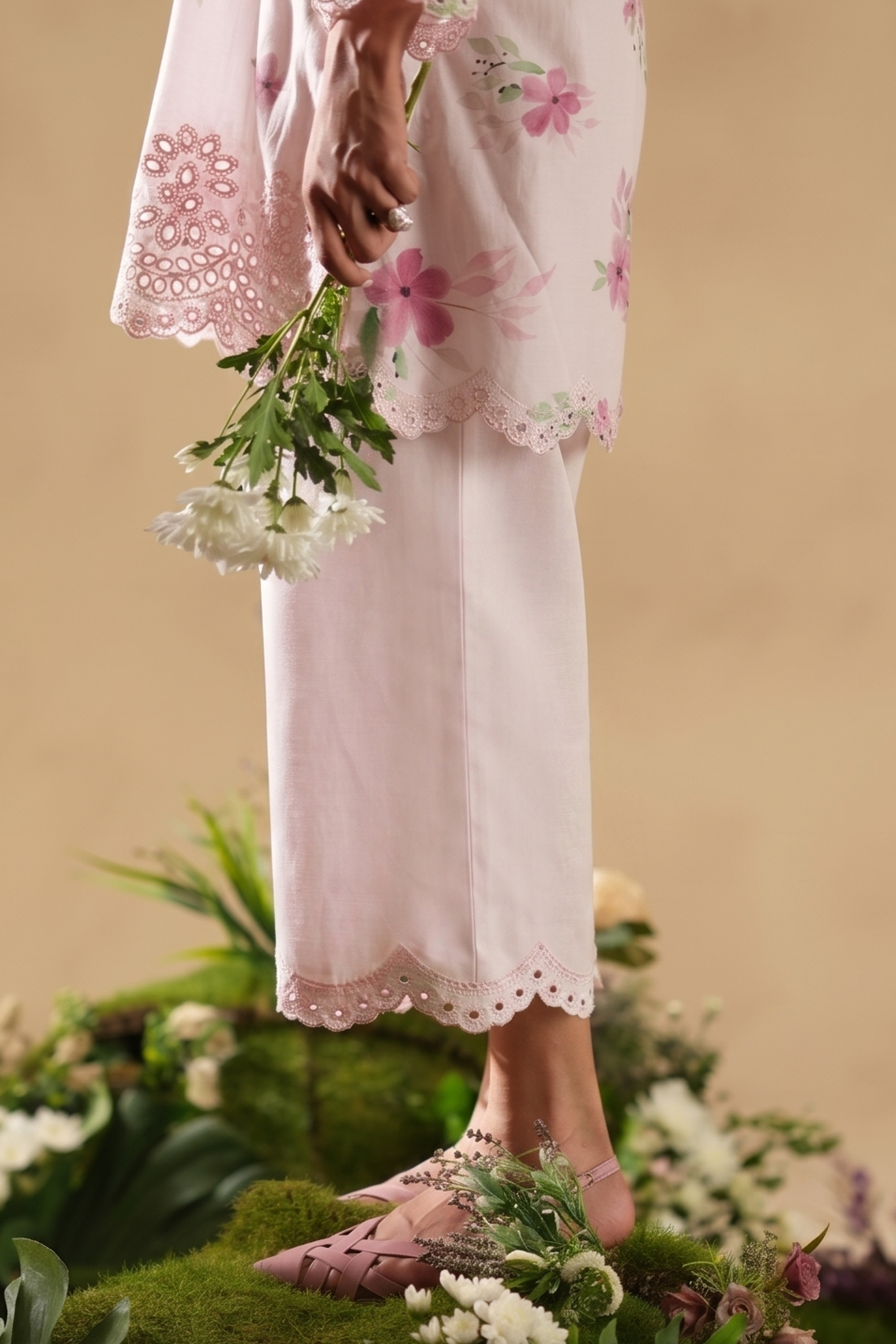 Crimson Garden Embroidered Co-ord Set