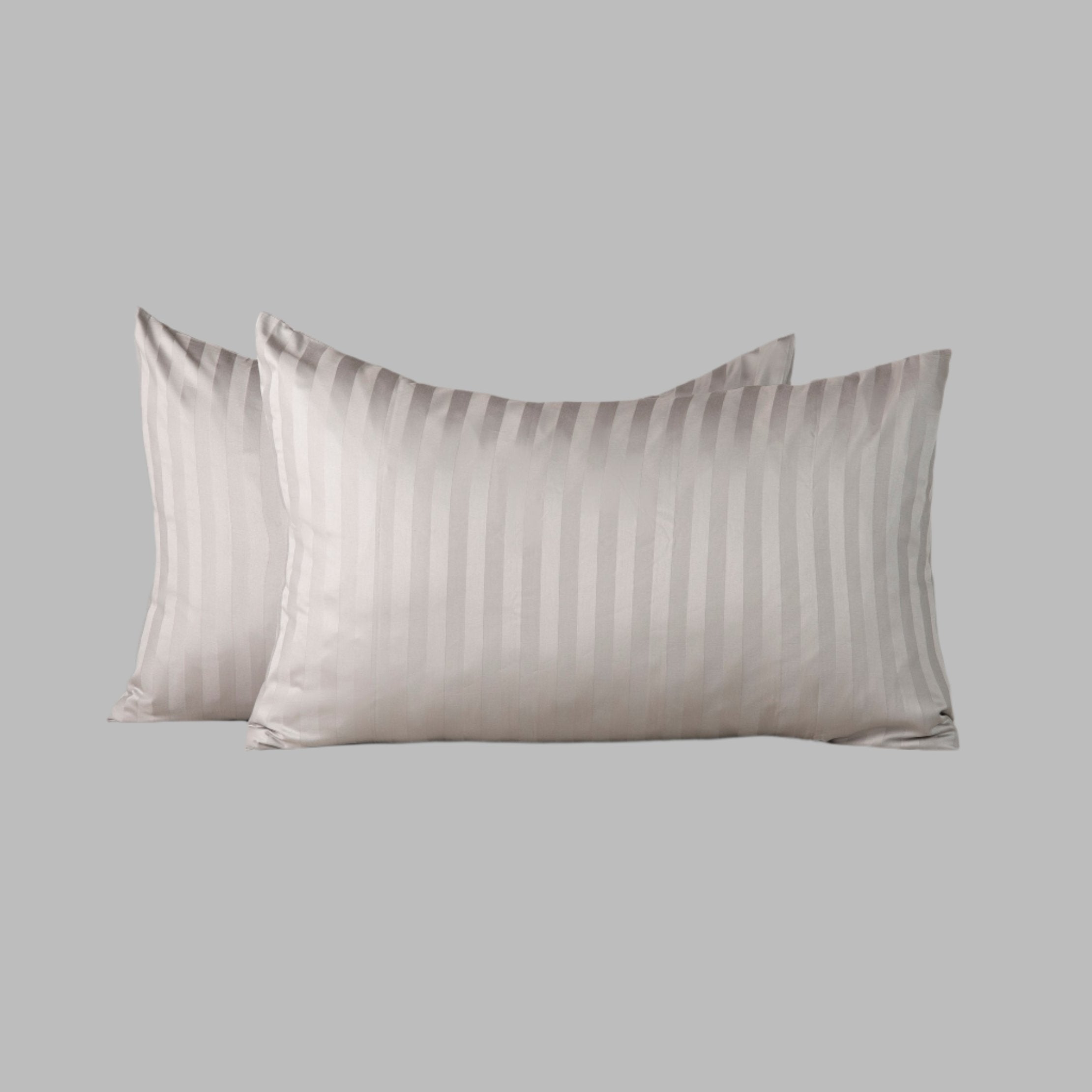 Silver Grey Stripe Pillowcases