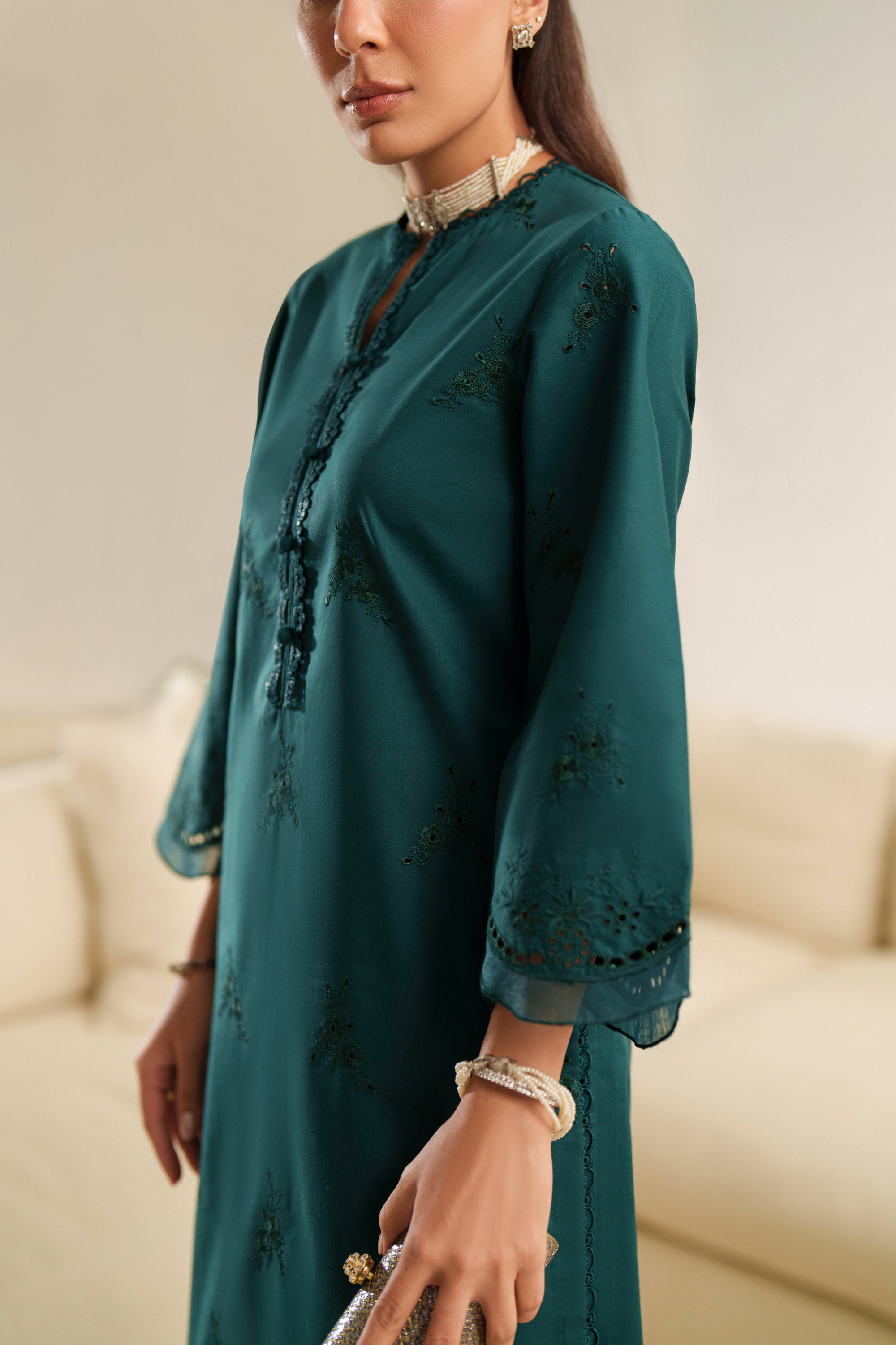 Deep Emerald - Luxury Lawn Suit