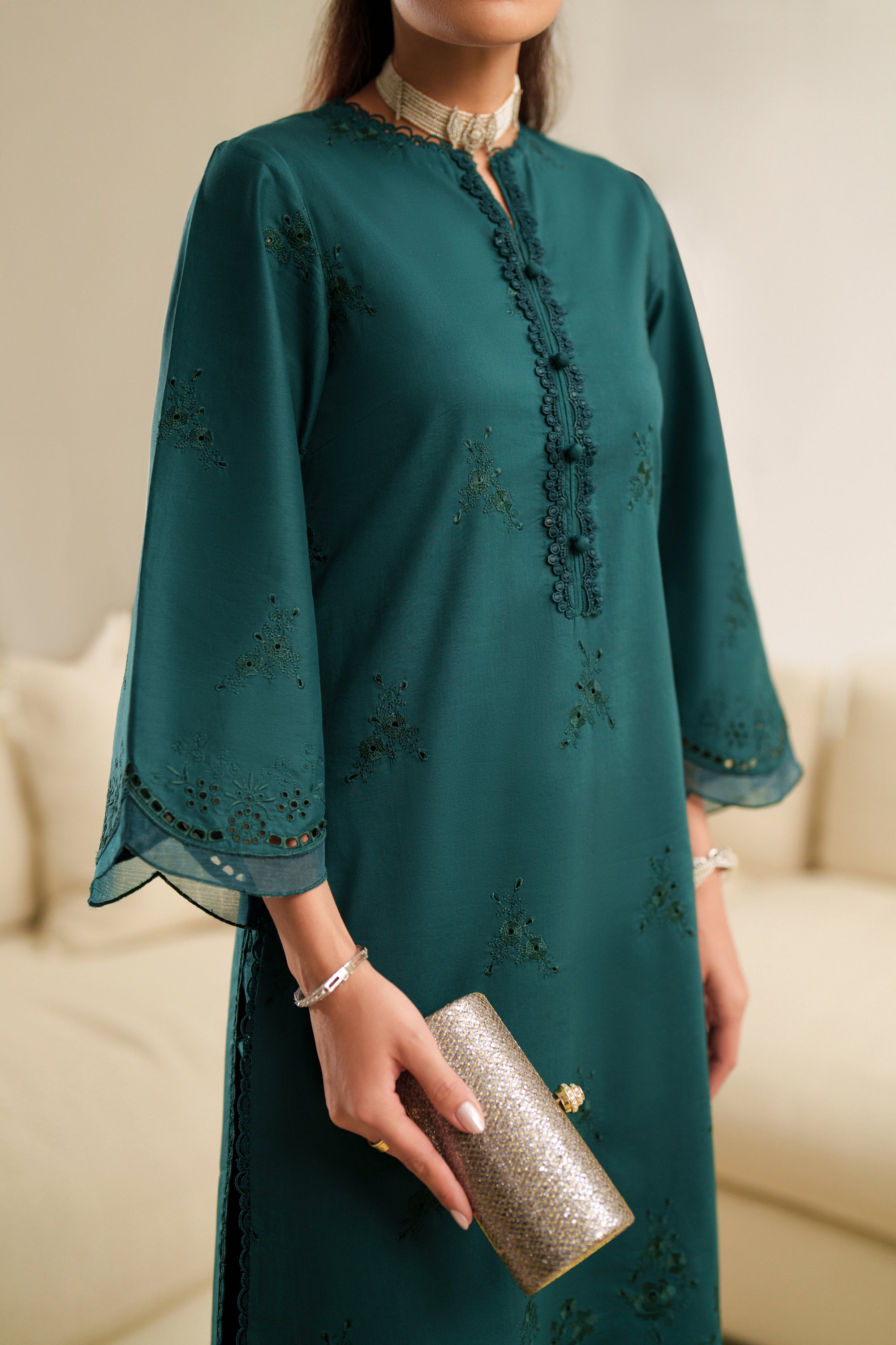 Deep Emerald - Luxury Lawn Suit