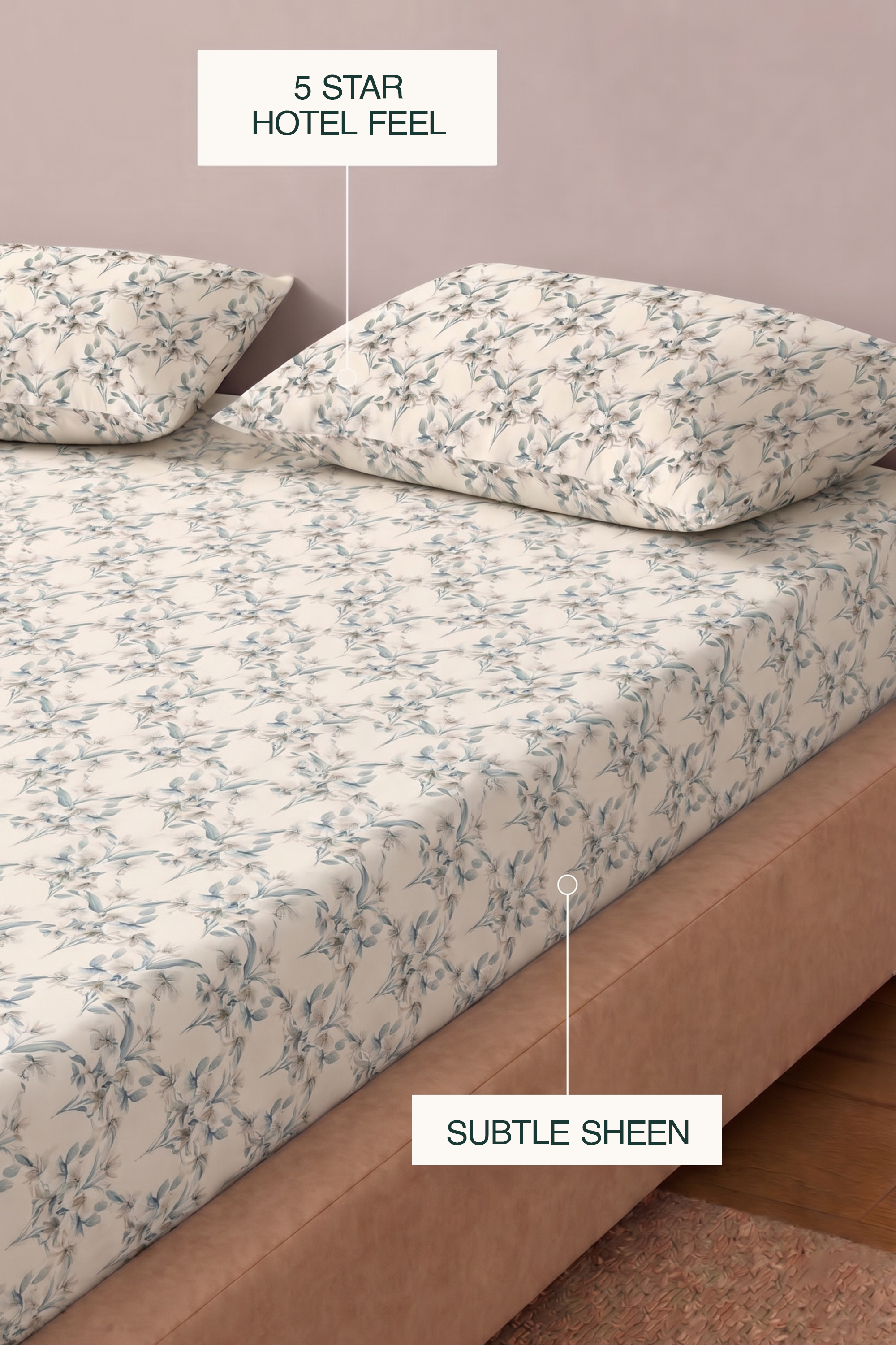 Foraged Flora Sateen Bed Sheet Set
