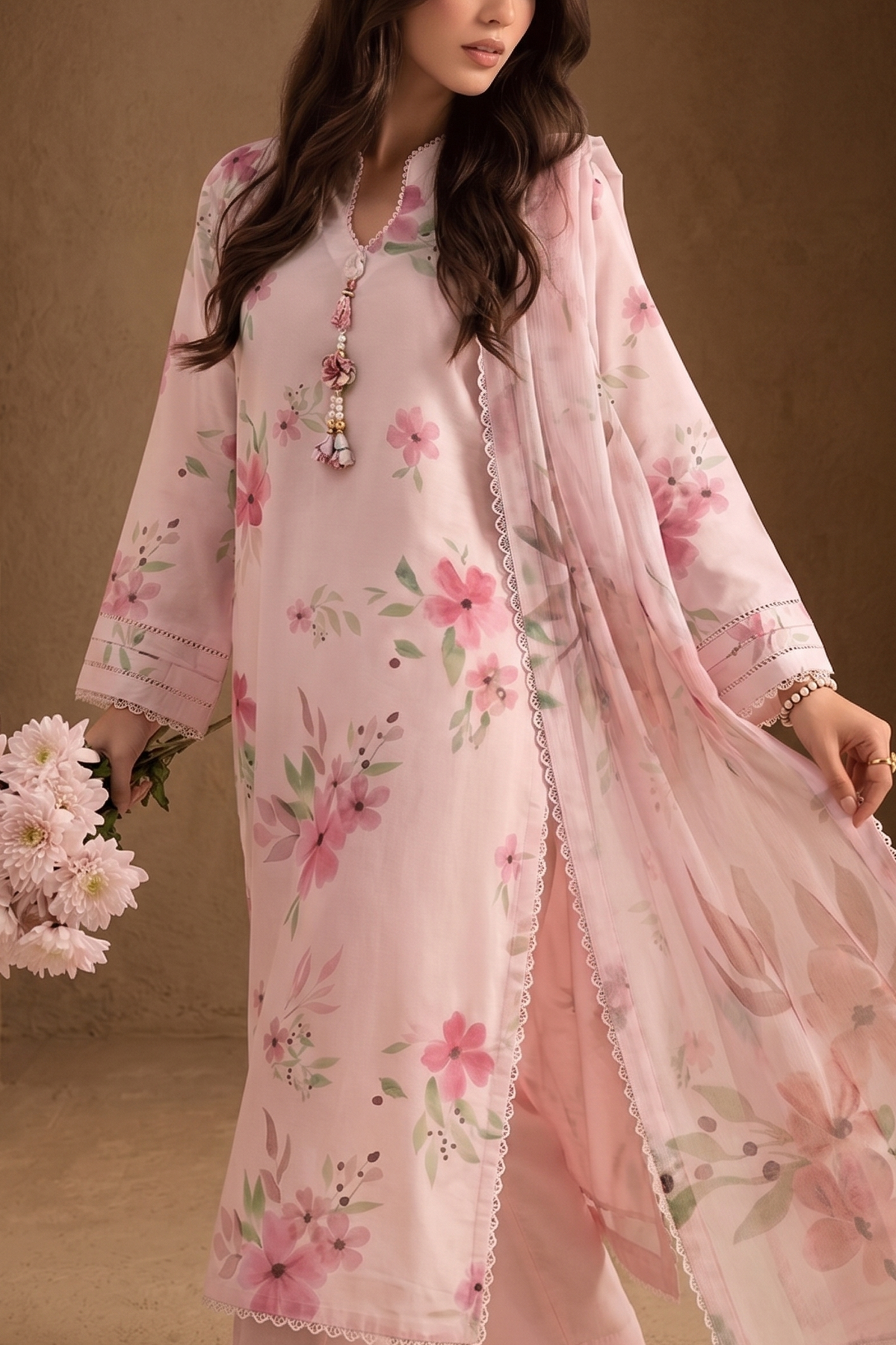 Crimson Garden - Printed Lawn Suit