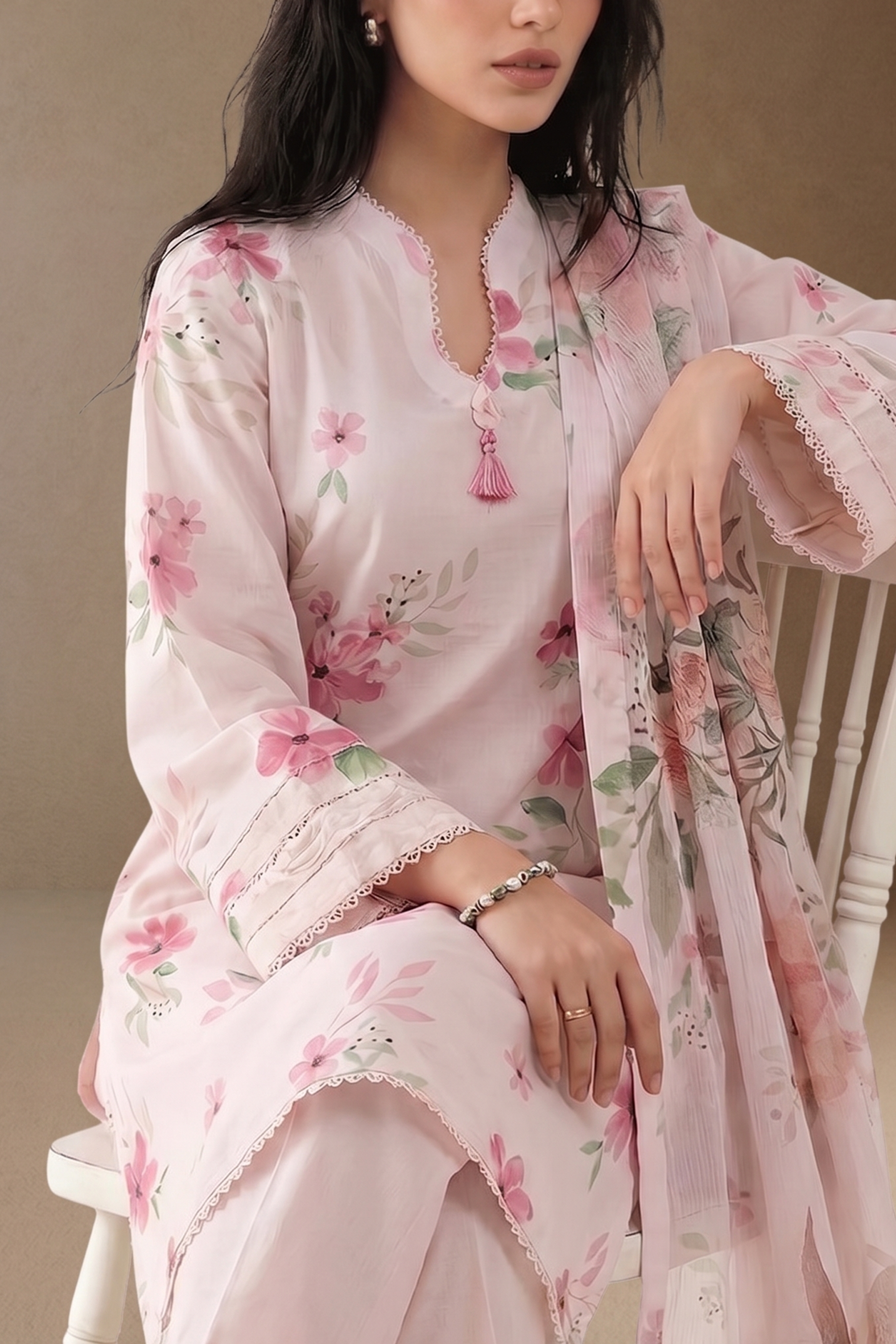 Crimson Garden - Printed Lawn Suit