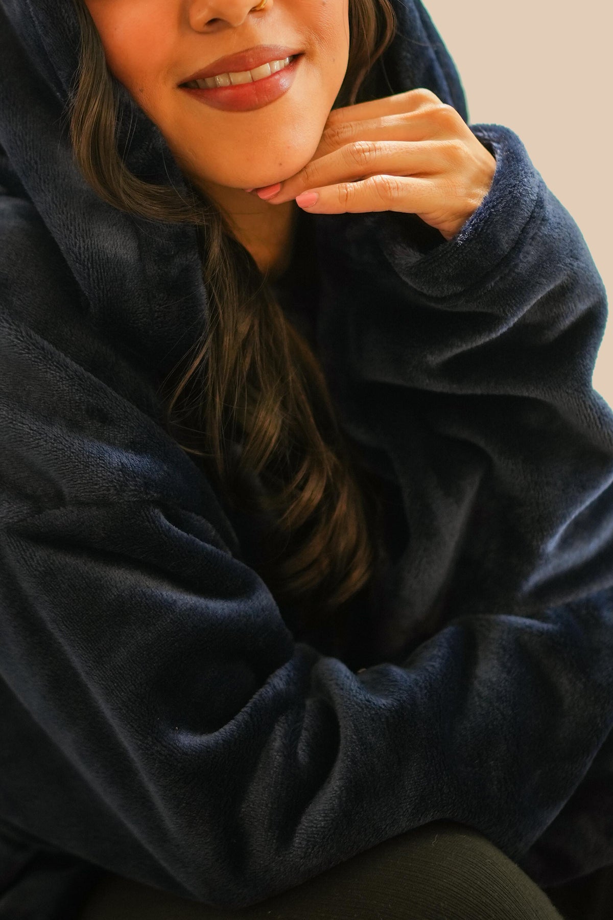 Navy Wearable Plush Blanket