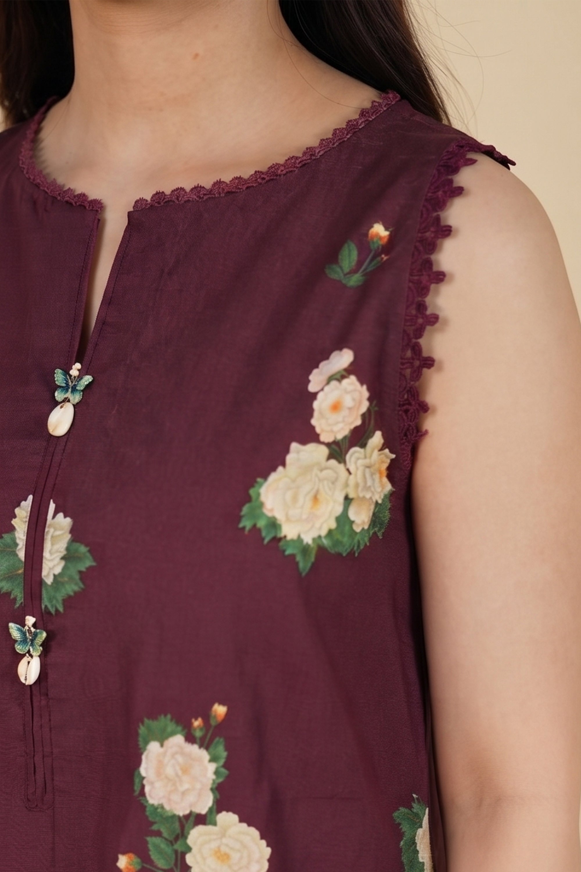 Prune - Printed Lawn Suit