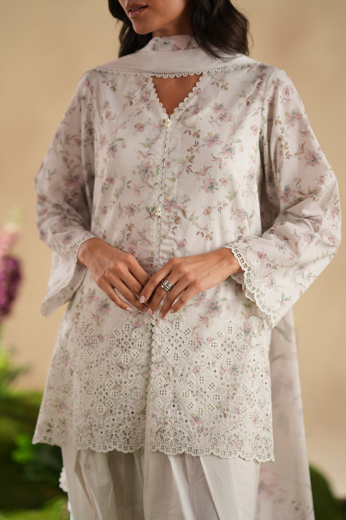 Rose Fleur - Embroidered Lawn Suit