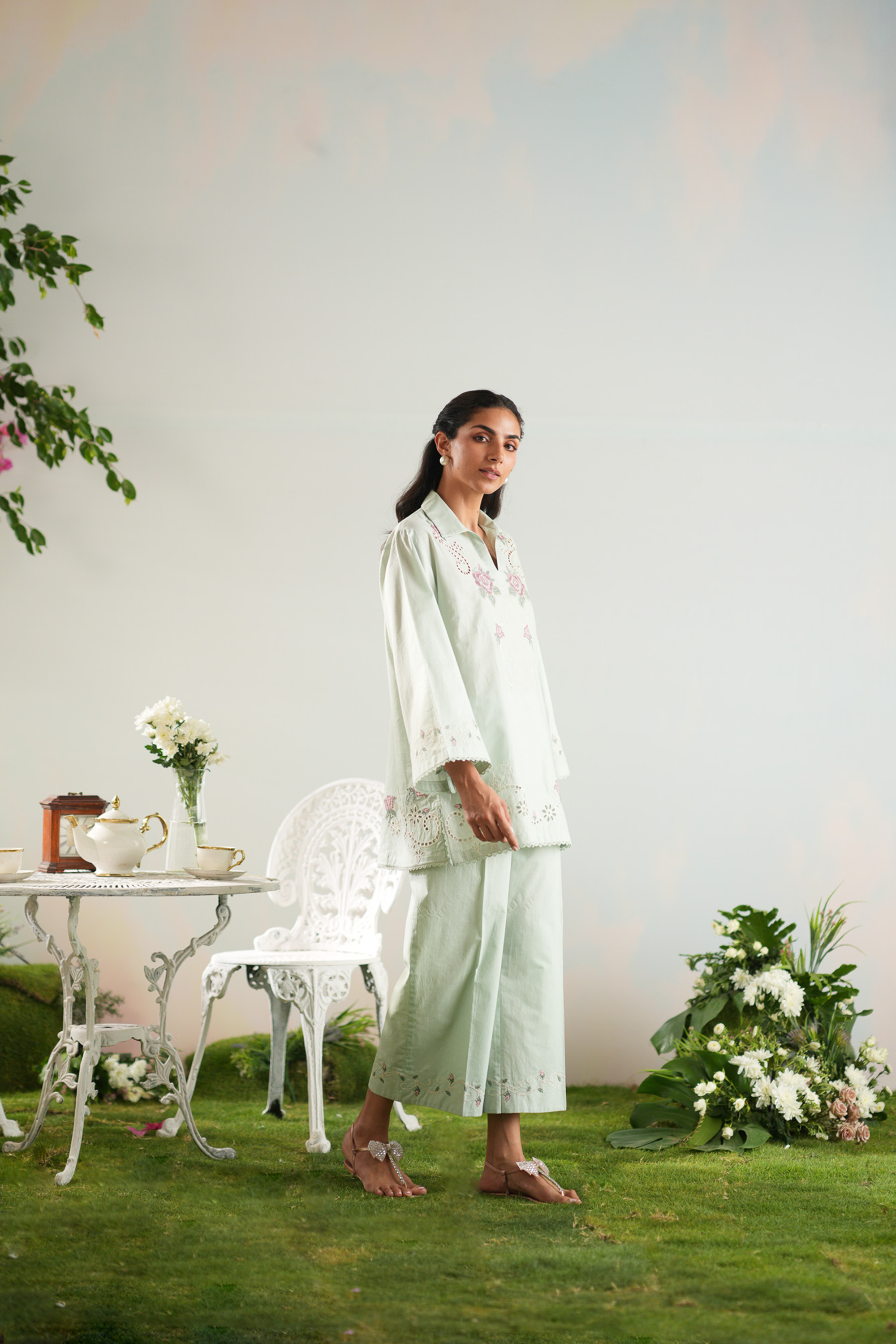 Rose Vine Embroidered Co-ord Set