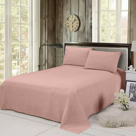 Blossom Pink Solid Bed Sheet Set