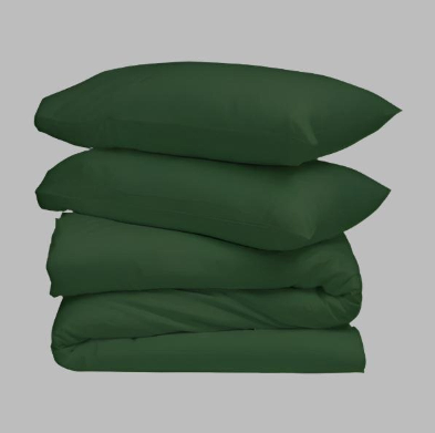 Bottle Green Solid Duvet Cover Set