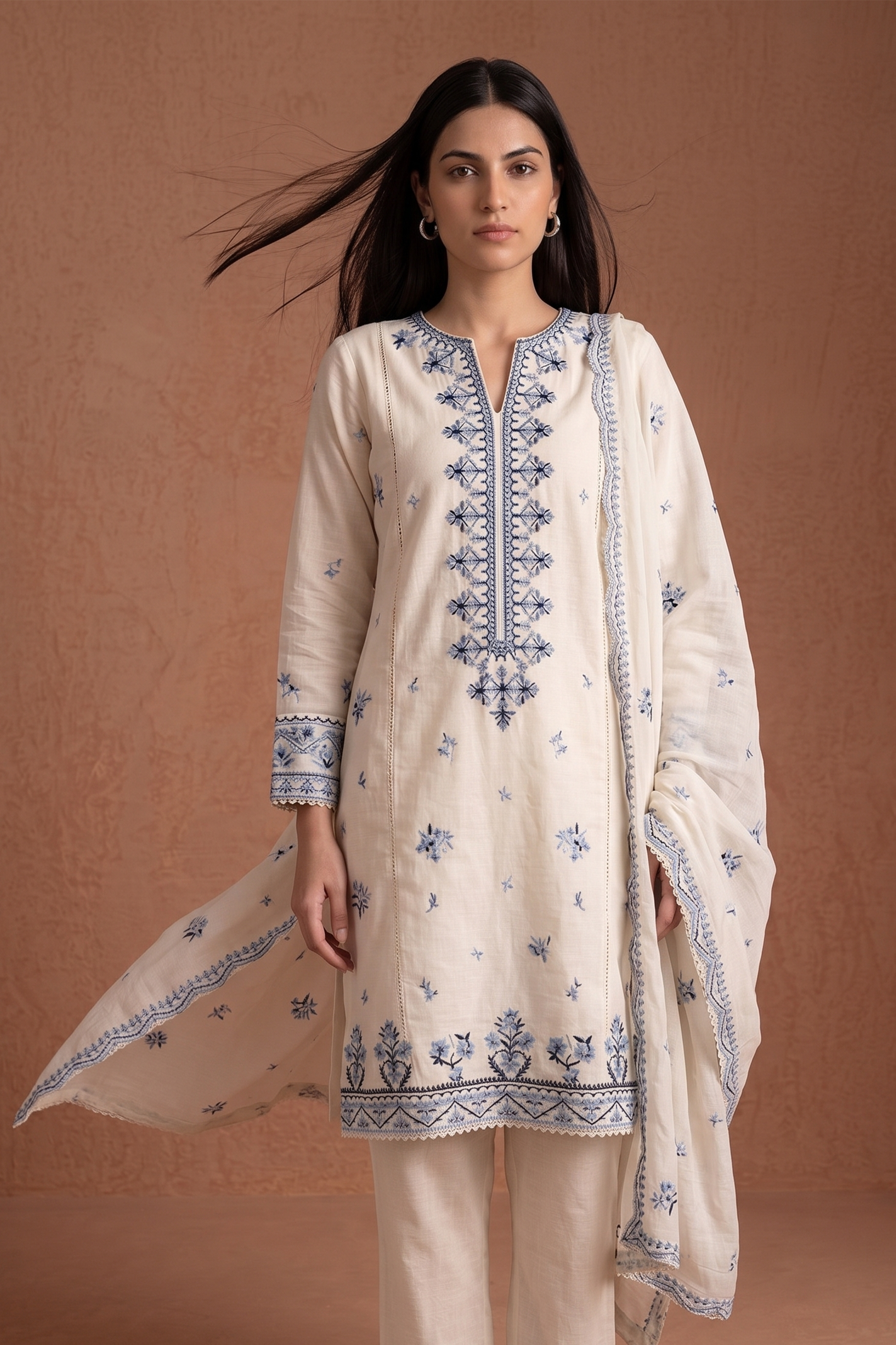Ivory Suzani - Luxury Lawn Suit