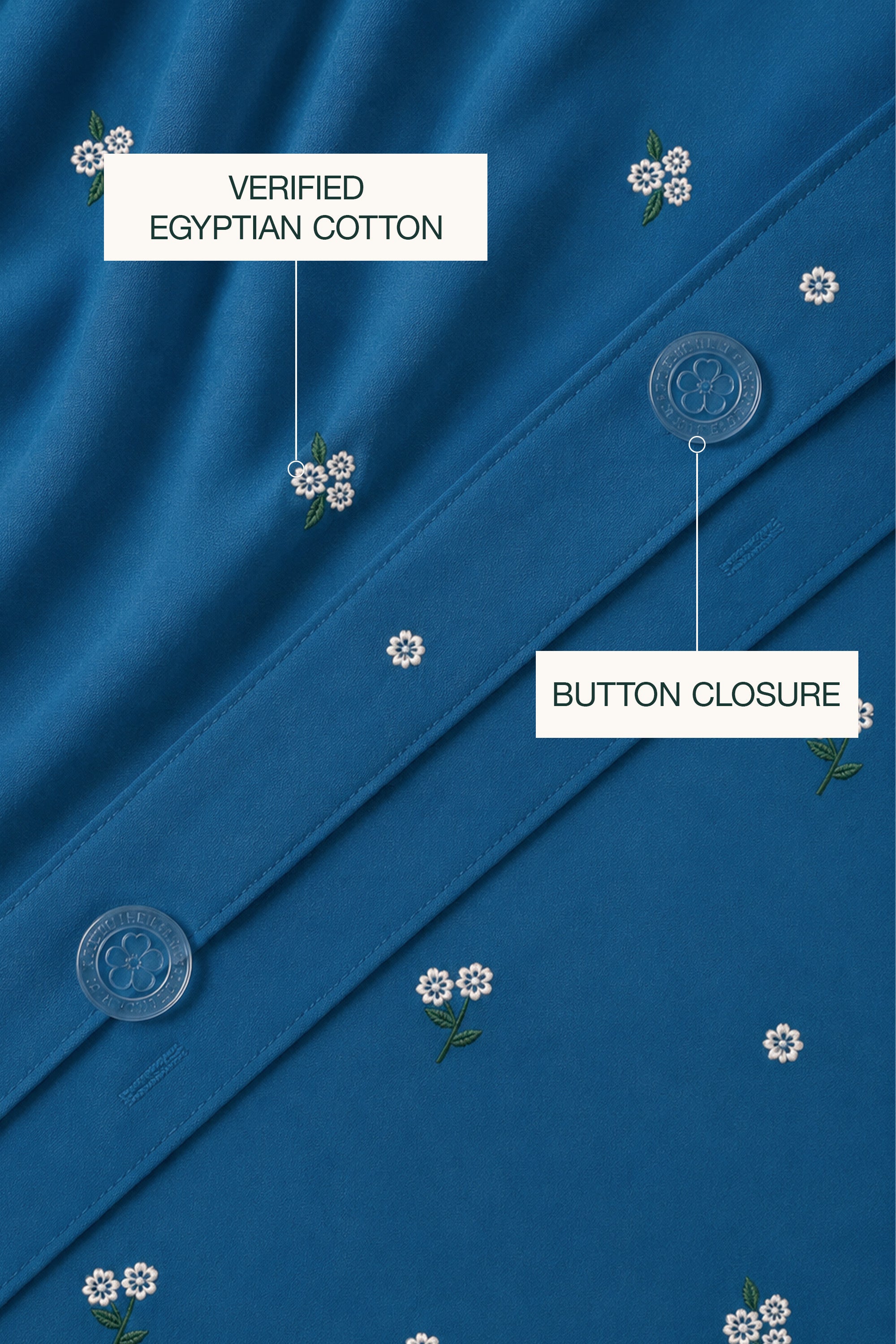T400 Luxe Teal Embroidered Egyptian Cotton Duvet Cover Set