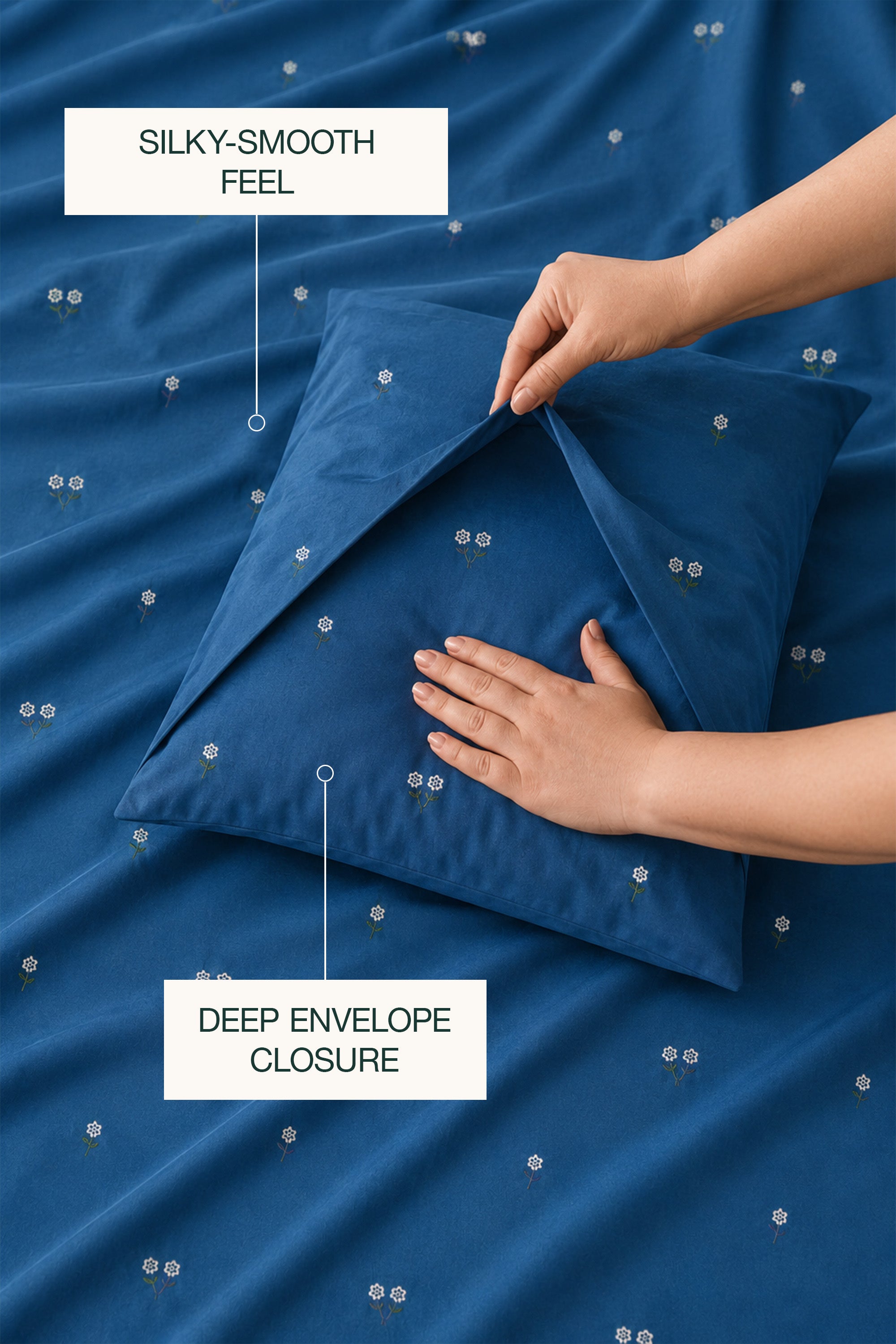 T400 Luxe Teal Embroidered Egyptian Cotton Duvet Cover Set