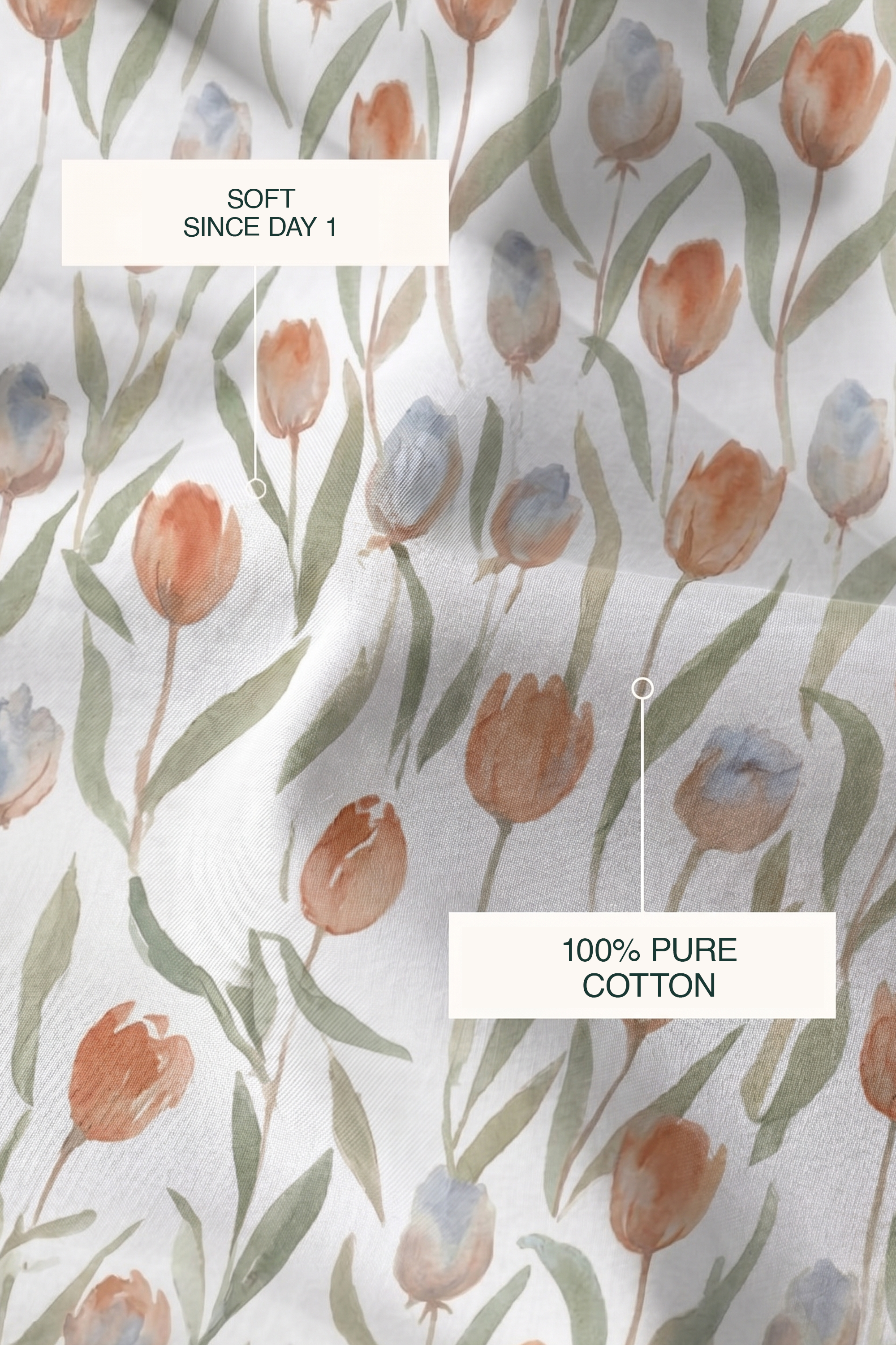 Tulip Tepal Sateen Cushion Cover