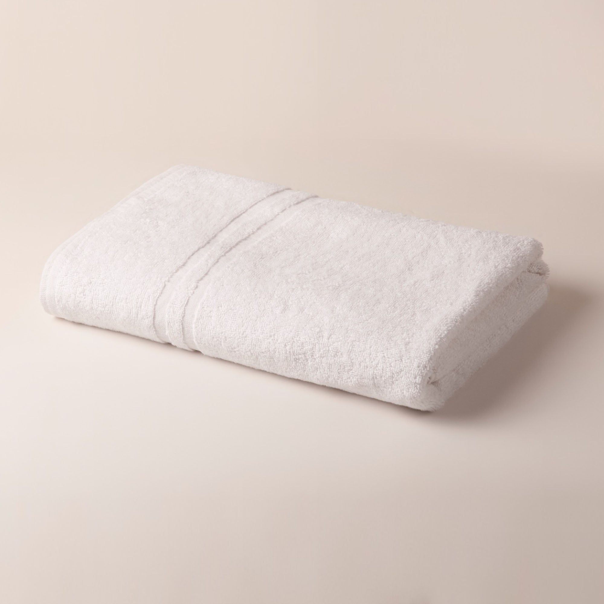 White Ribbed Stripes Bath Towel