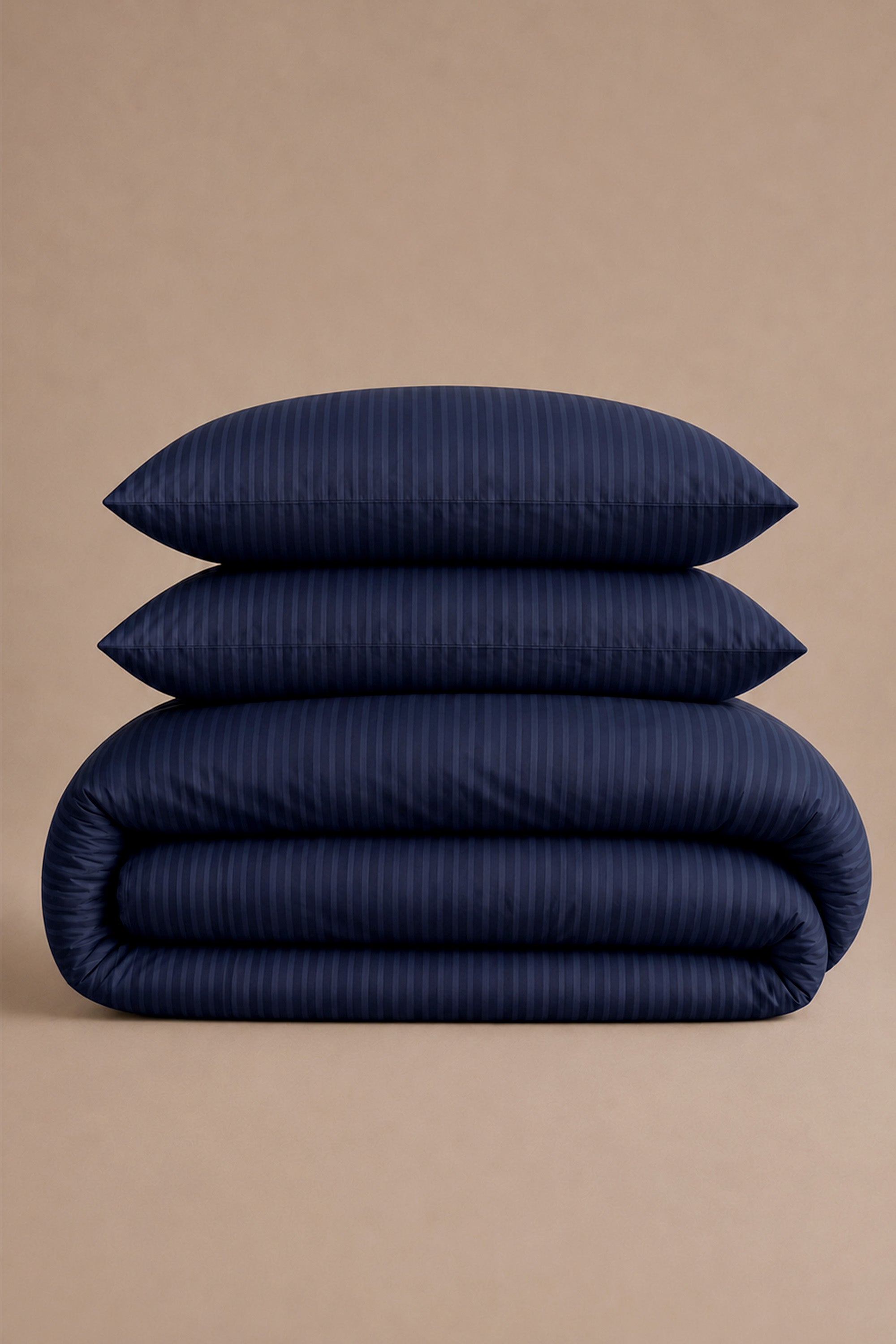 T300 Luxe Bamboo Navy Striped Duvet Cover Set