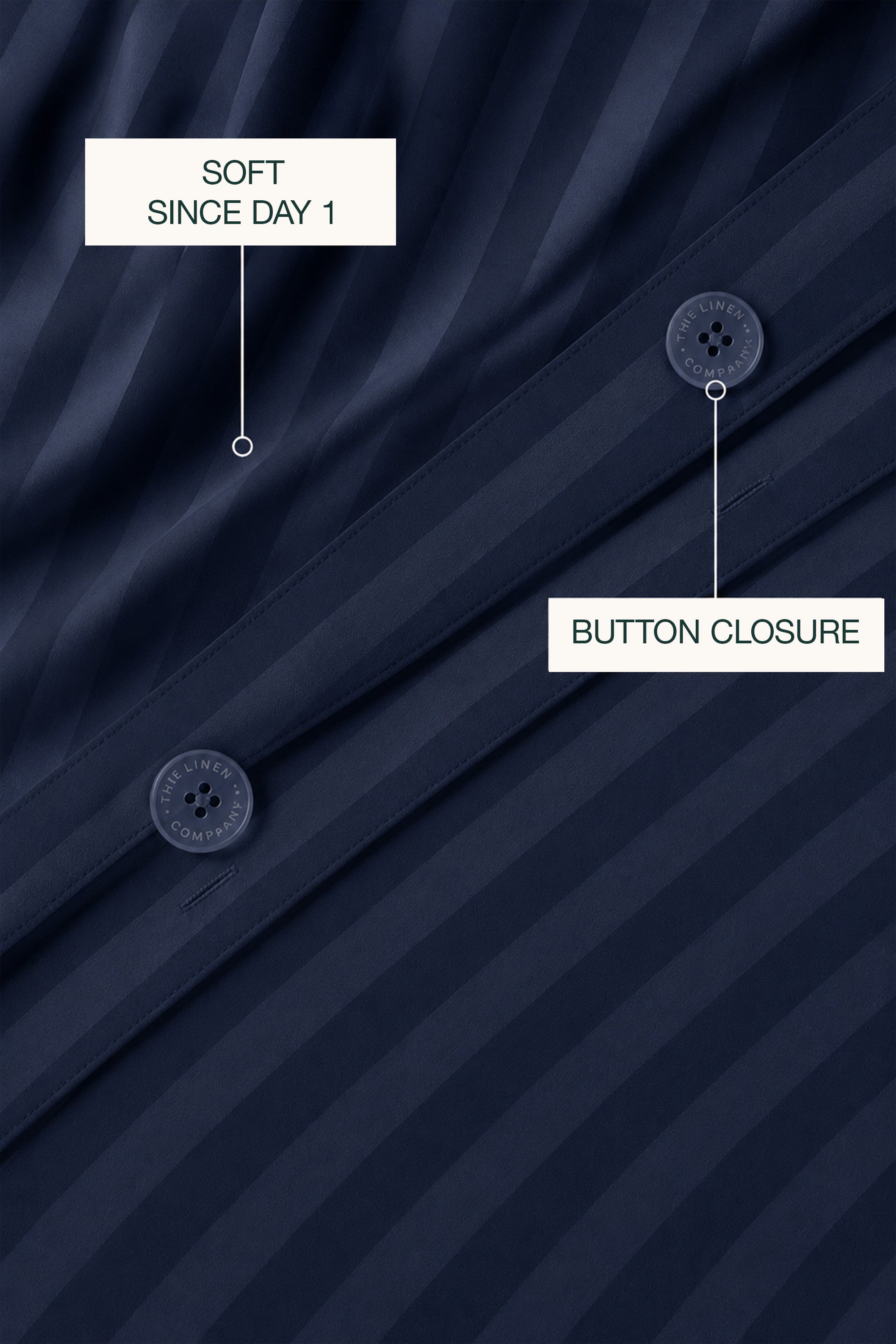 T300 Luxe Bamboo Navy Striped Duvet Cover Set