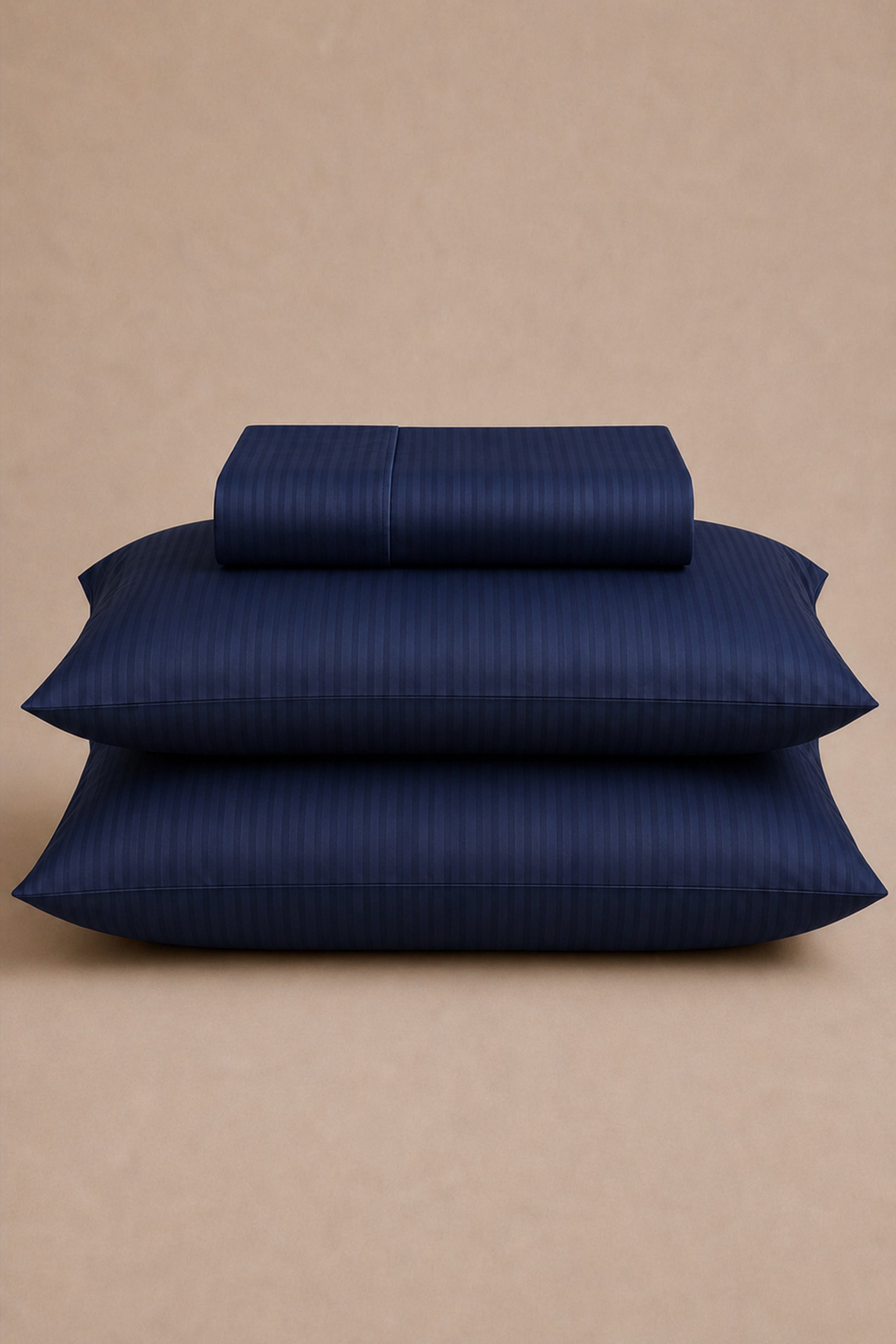 T300 Luxe Bamboo Navy Striped Bed Sheet Set