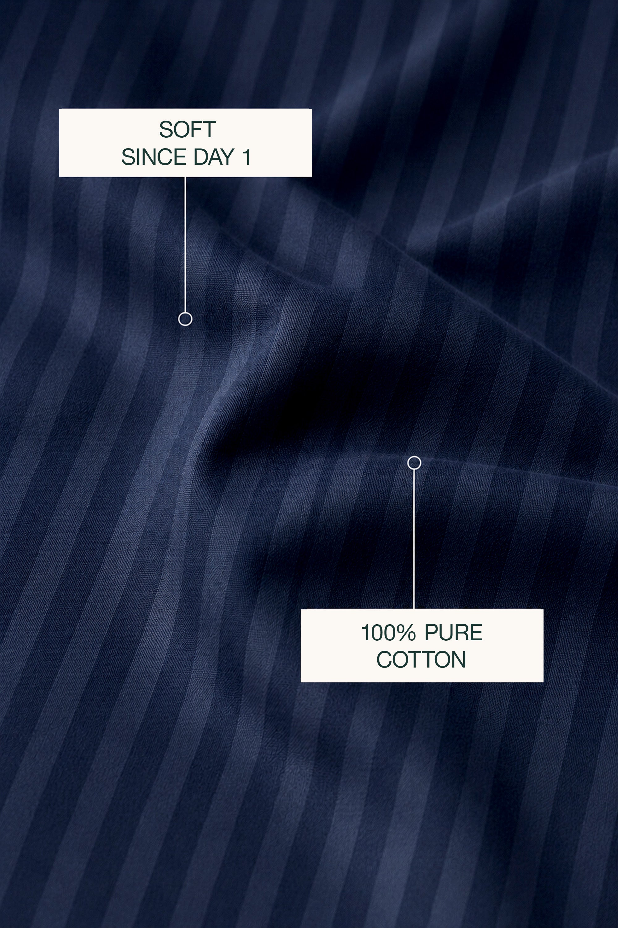 T300 Luxe Bamboo Navy Striped Bed Sheet Set
