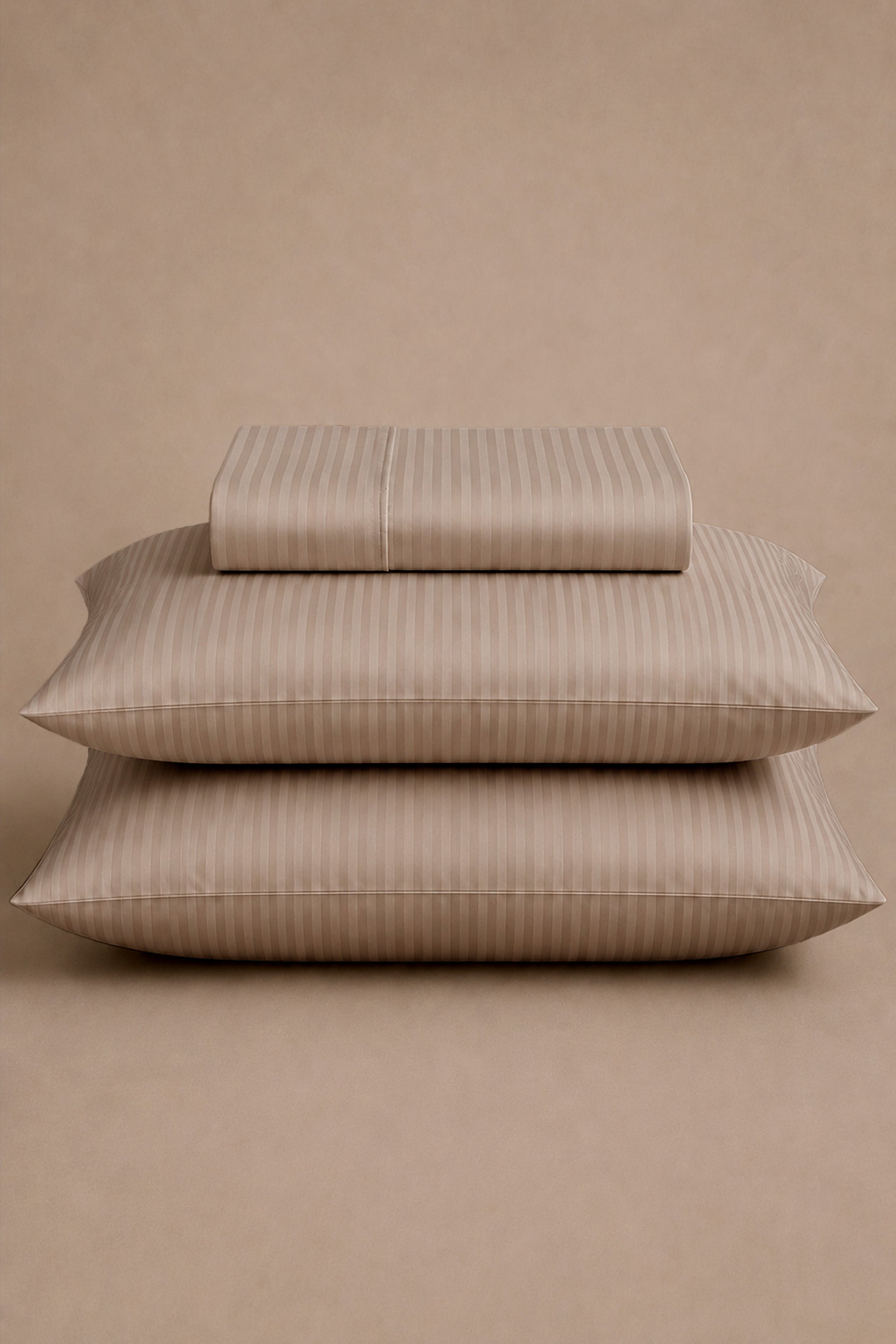 T300 Luxe Bamboo Taupe Striped Bed Sheet Set