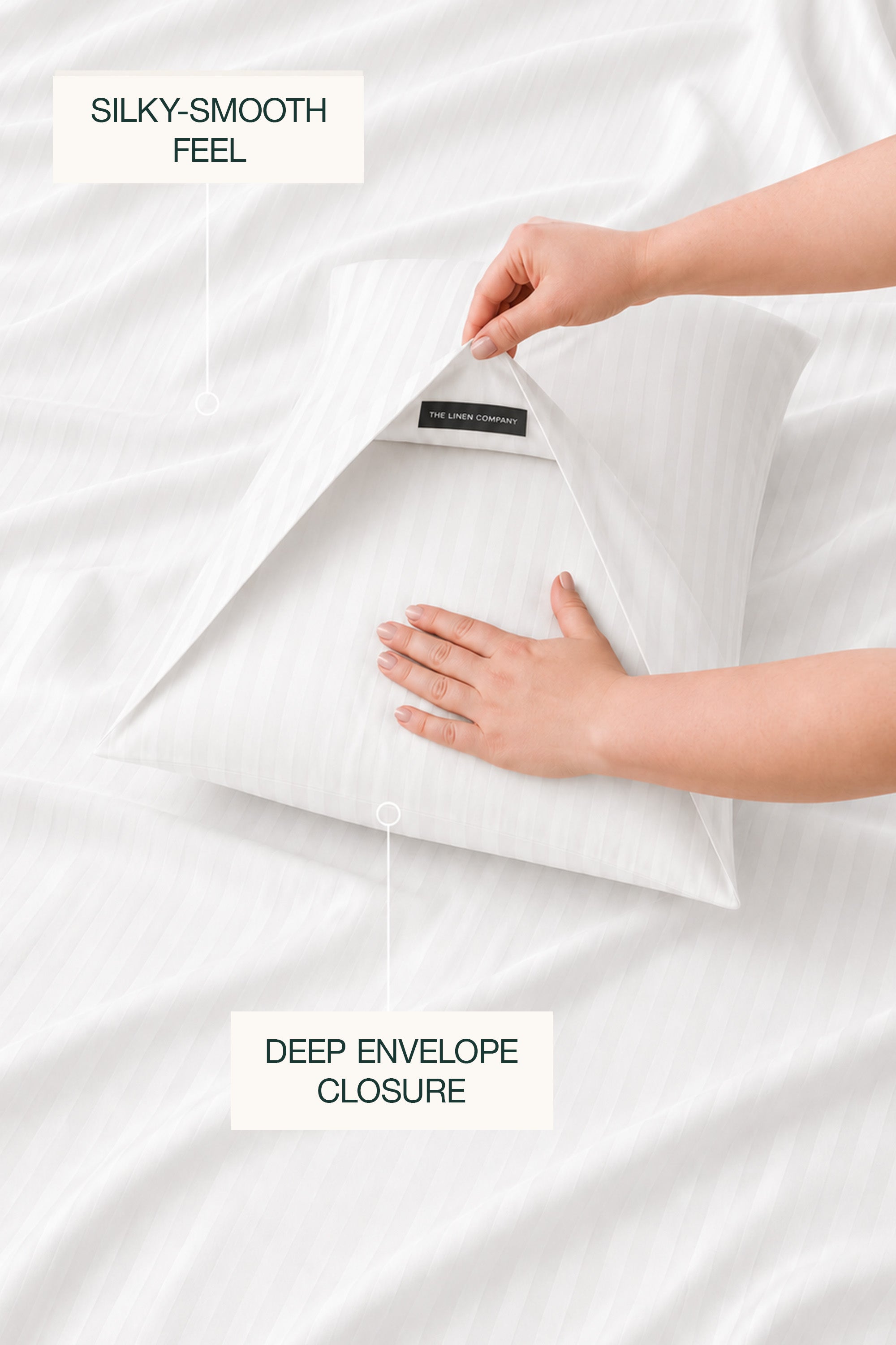 T300 Luxe Bamboo White Striped Bed Sheet Set