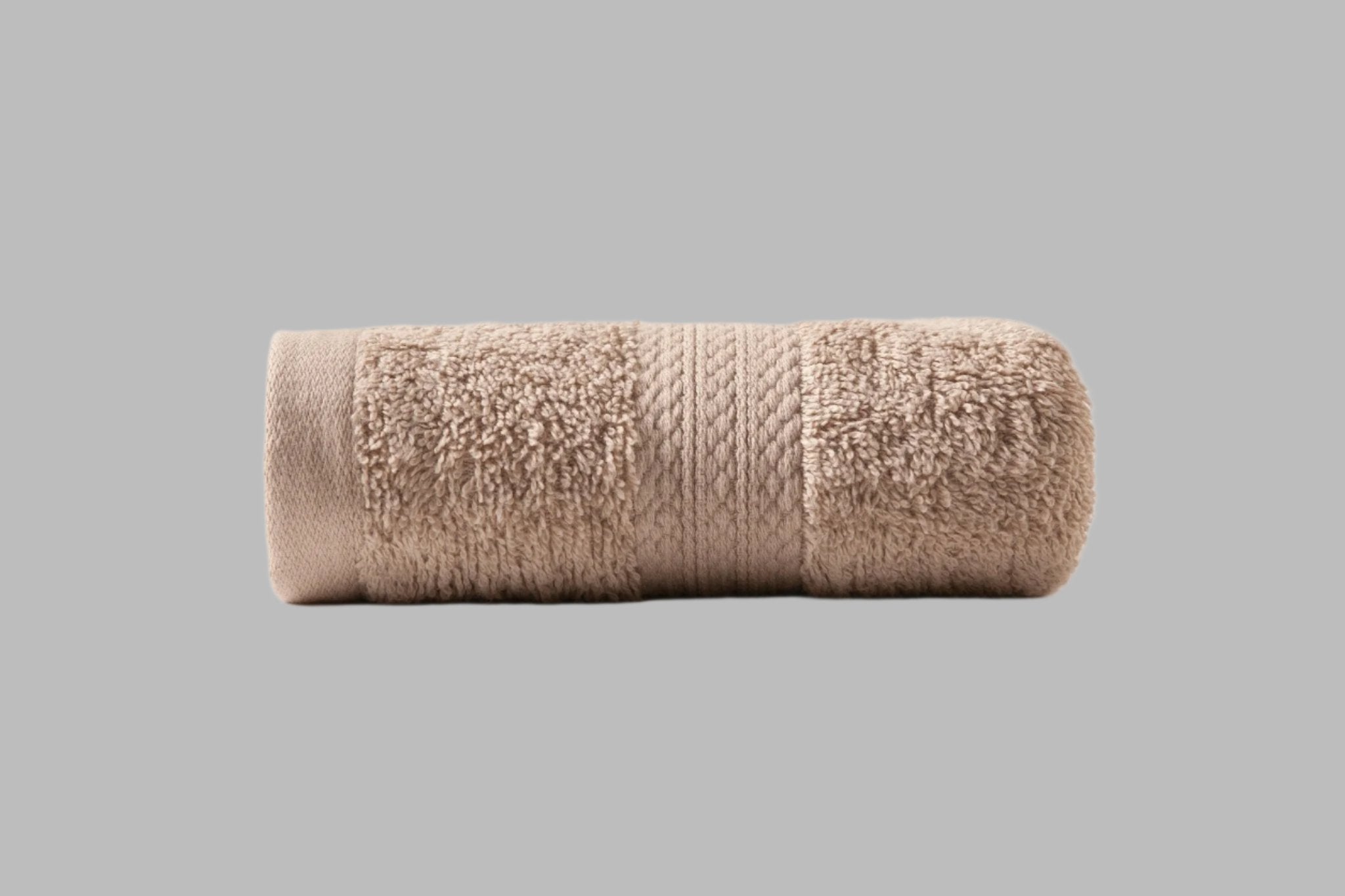 Beige Lattice Triple Stripe Hand Towel - THE LINEN COMPANY