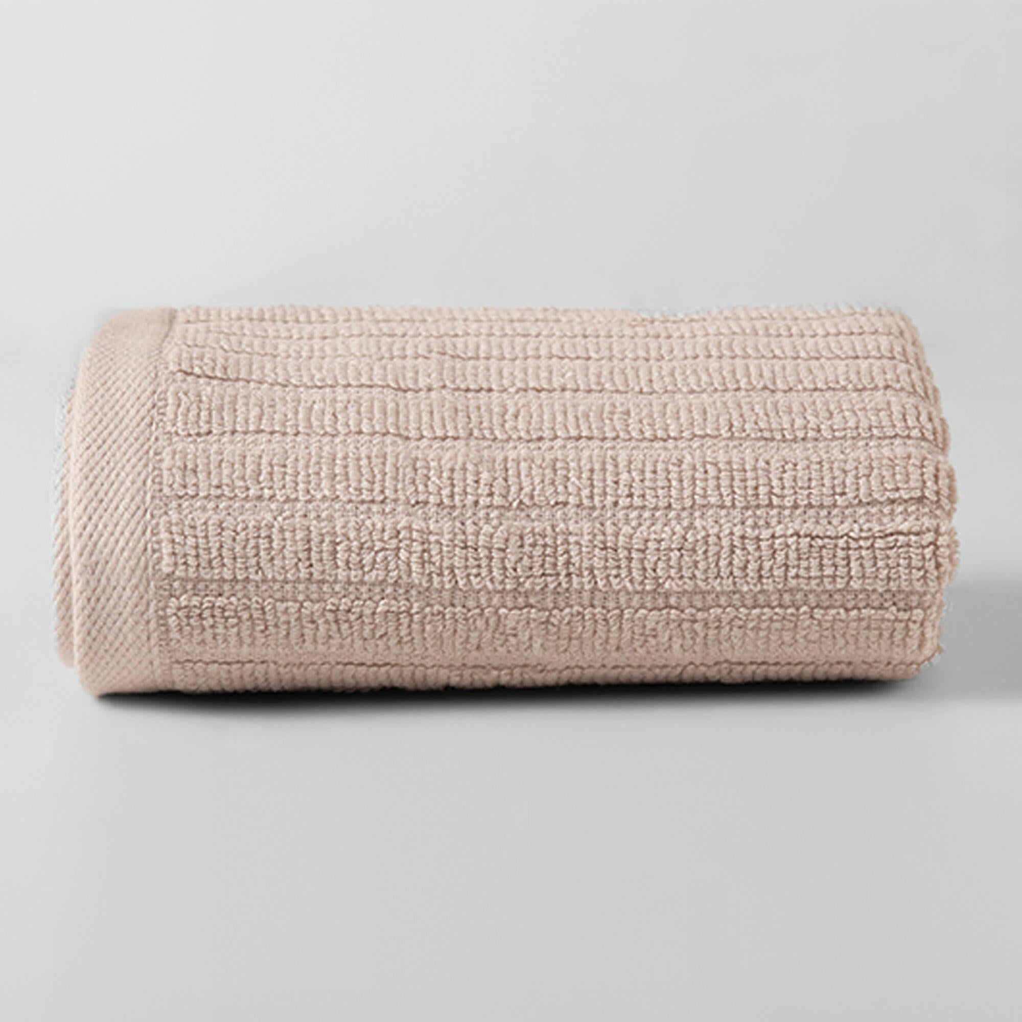 Beige Ribbed Mini Hand Towel - THE LINEN COMPANY