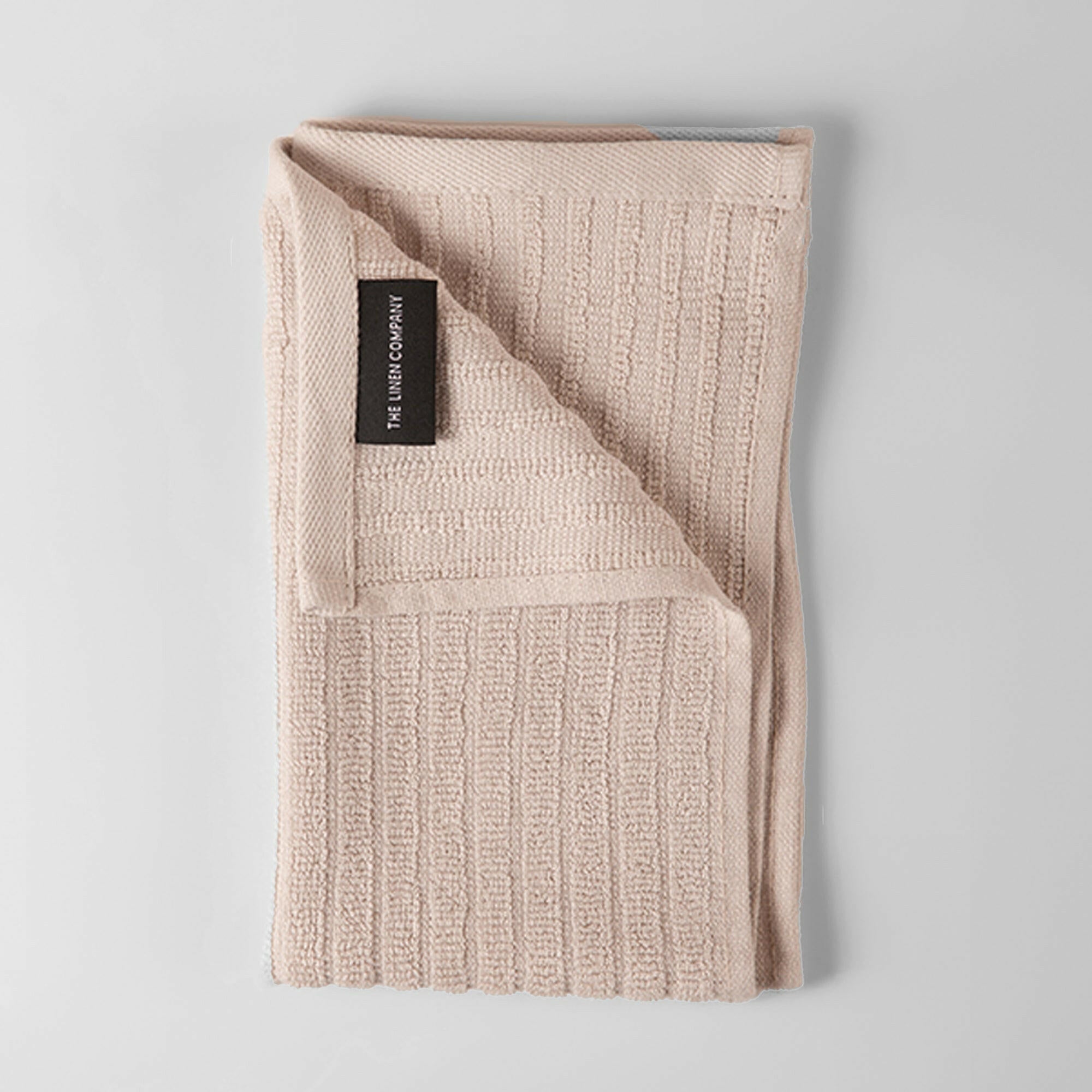 Beige Ribbed Mini Hand Towel - THE LINEN COMPANY