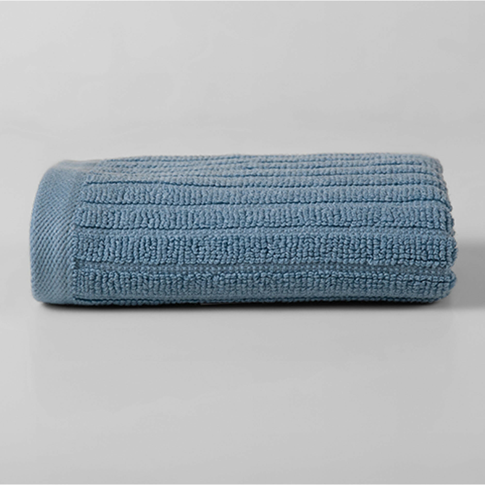 Blue Ribbed Mini Hand Towel - THE LINEN COMPANY