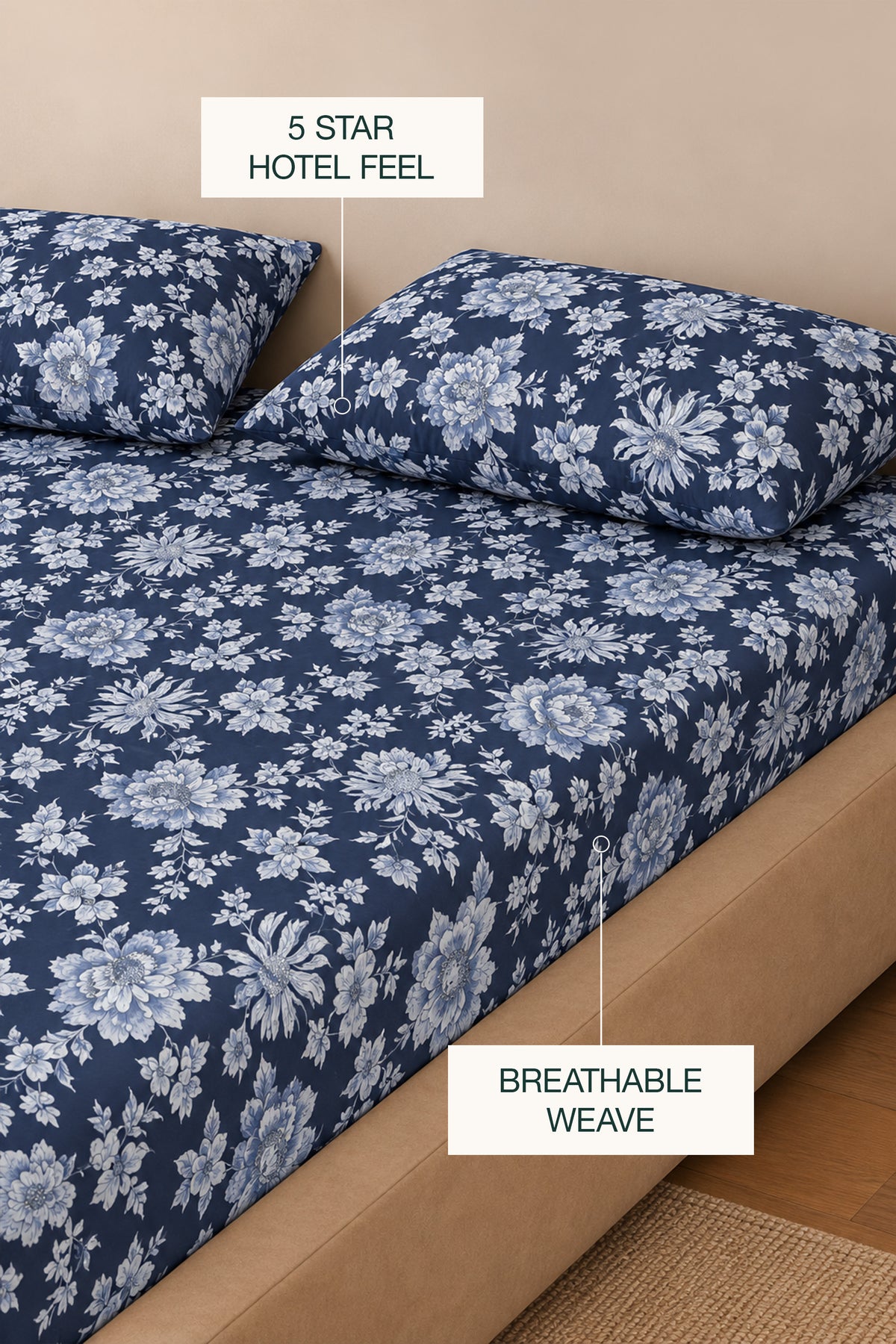 Blue Dreamscape Percale Bed Sheet Set