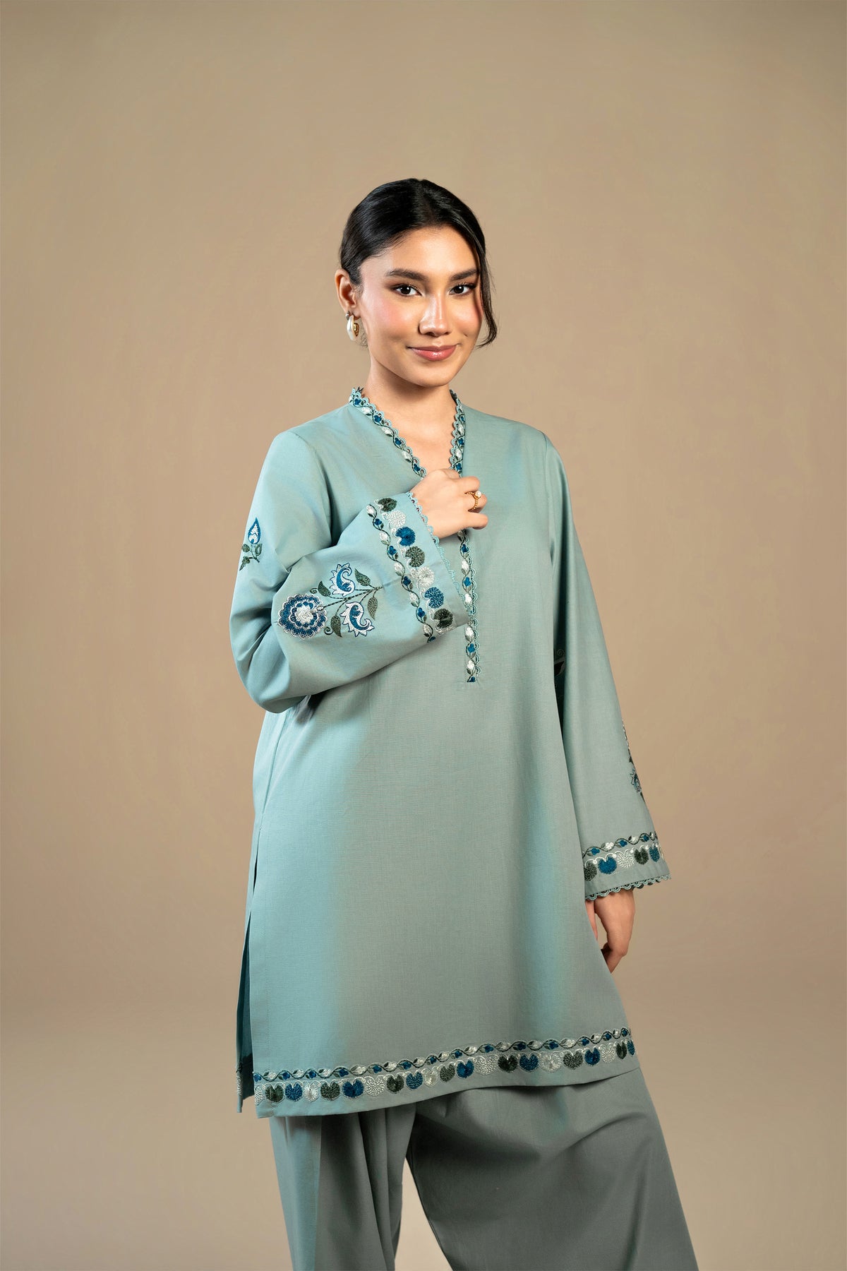 Blue Haze Khaddar Set