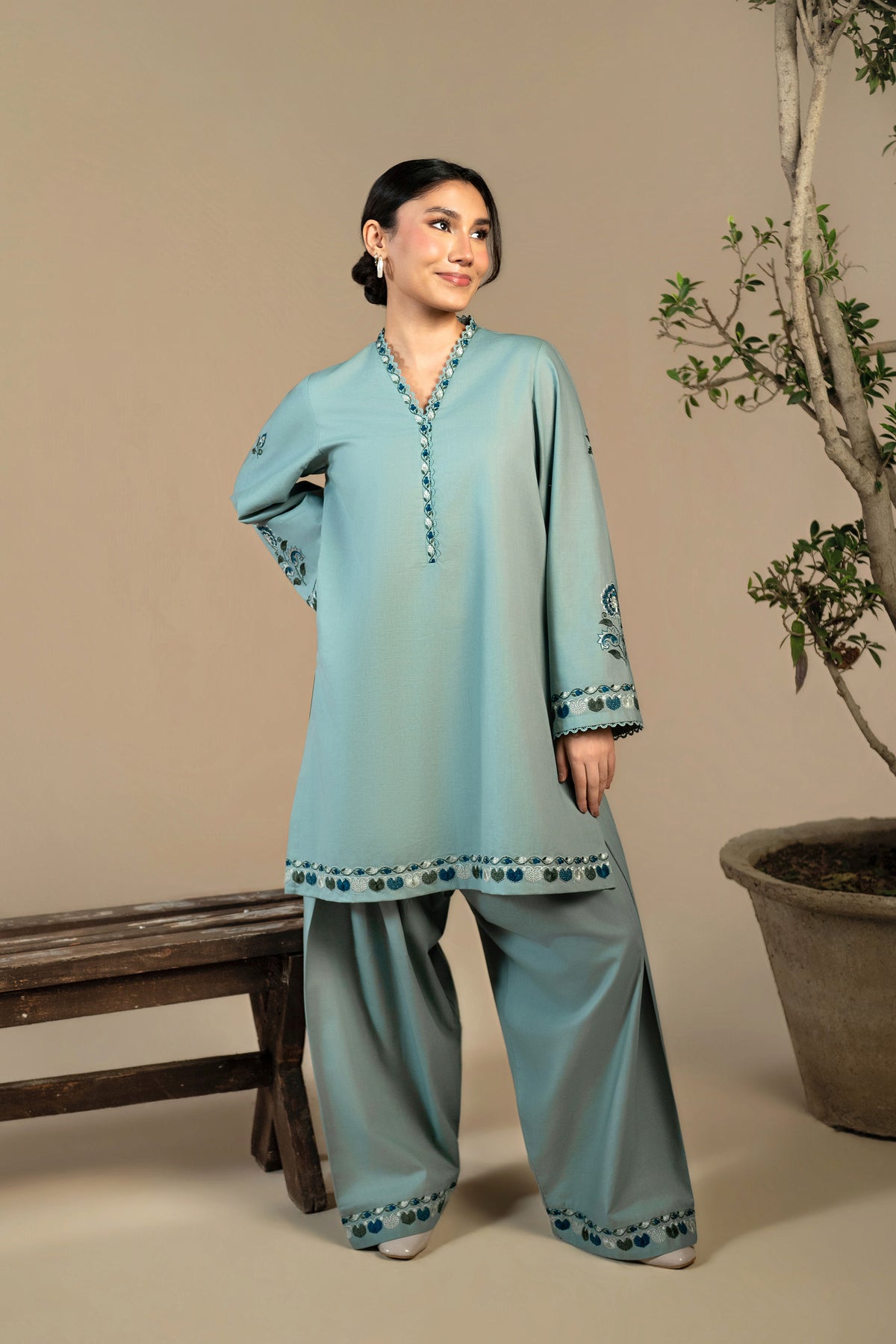 Blue Haze Khaddar Set