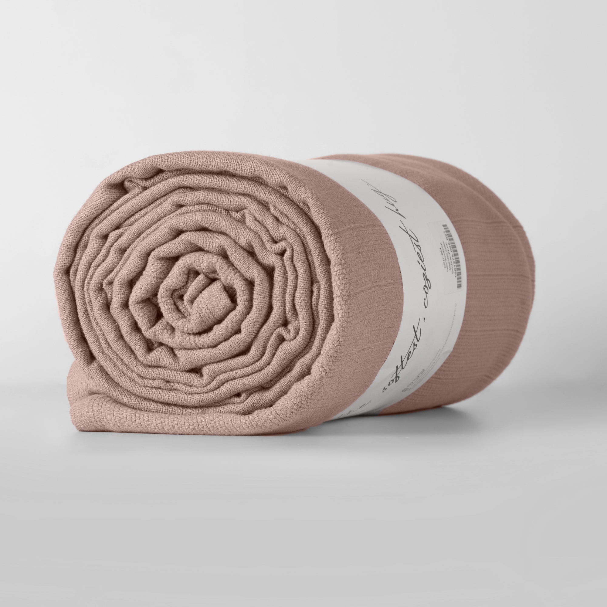 Blush Pink Cotton Throw Blanket