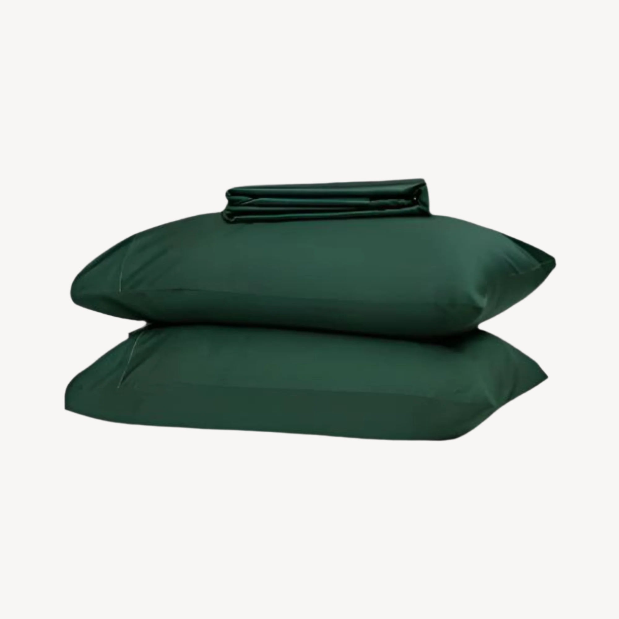 Bottle Green Solid Bed Sheet Set - THE LINEN COMPANY