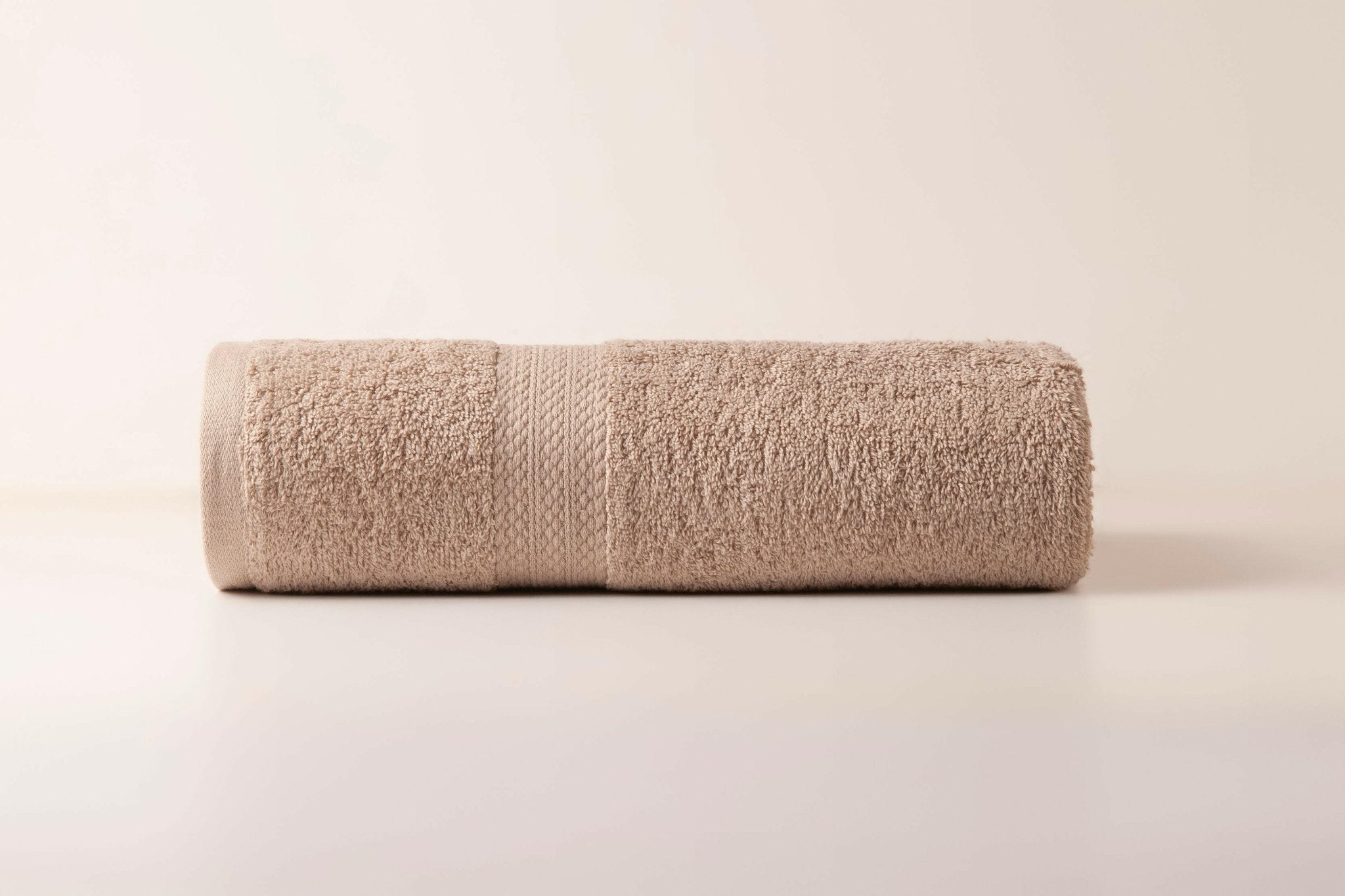 Camel Lattice Triple Stripe Bath Towel - THE LINEN COMPANY