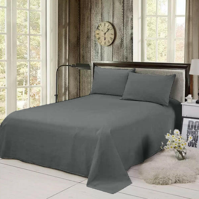 Charcoal Solid bed Sheet Set