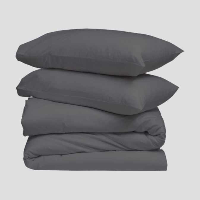 Charcoal Solid Duvet Cover Set