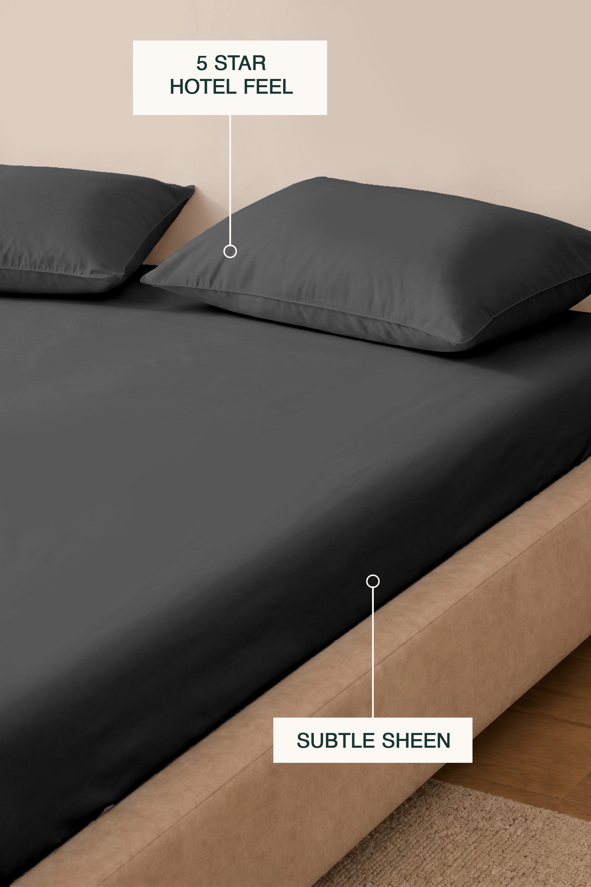 T200 Charcoal Bed Sheet Set