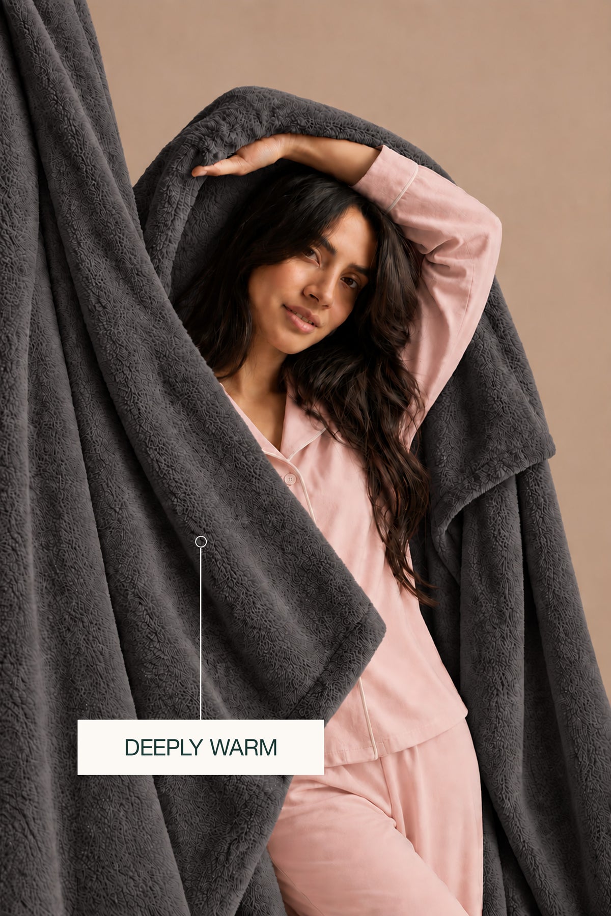 Charcoal Plush Blanket