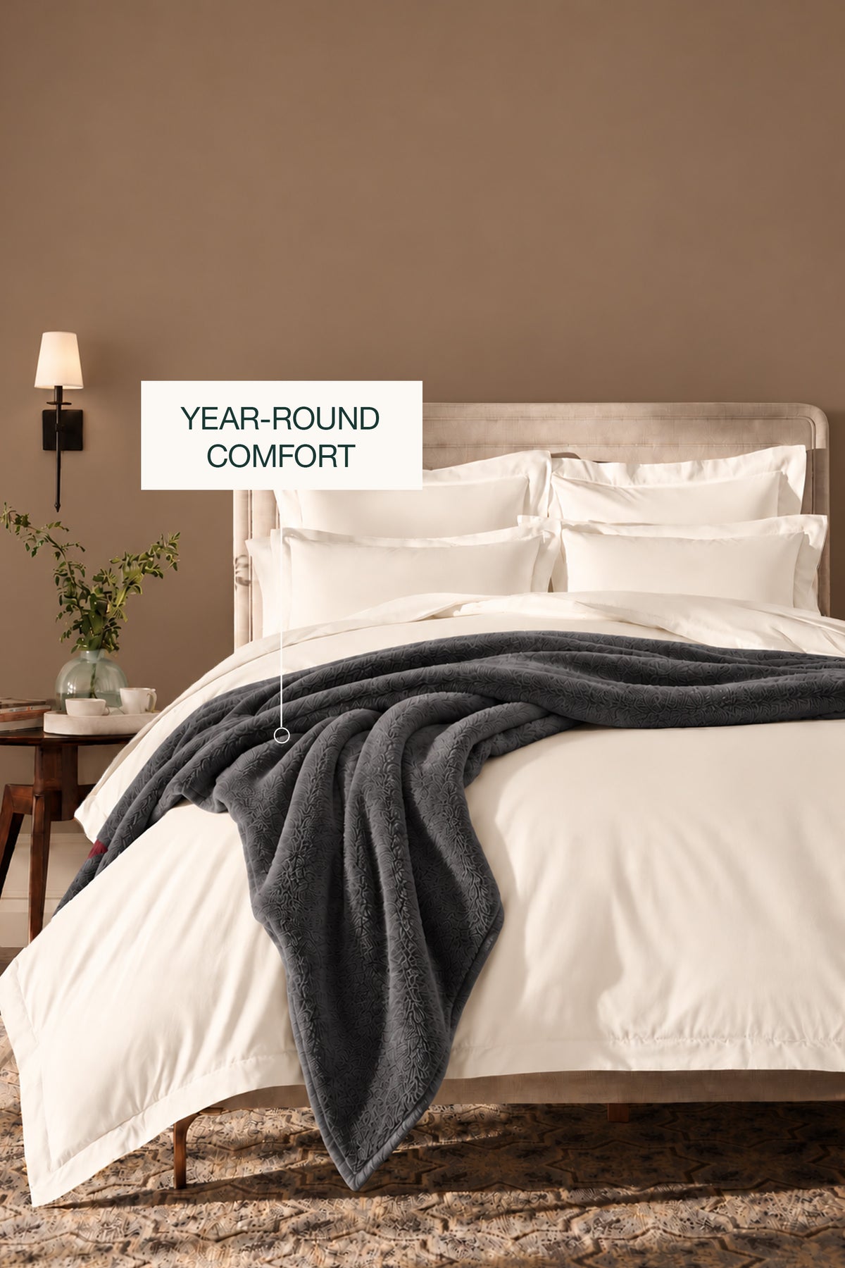 Charcoal Plush Blanket