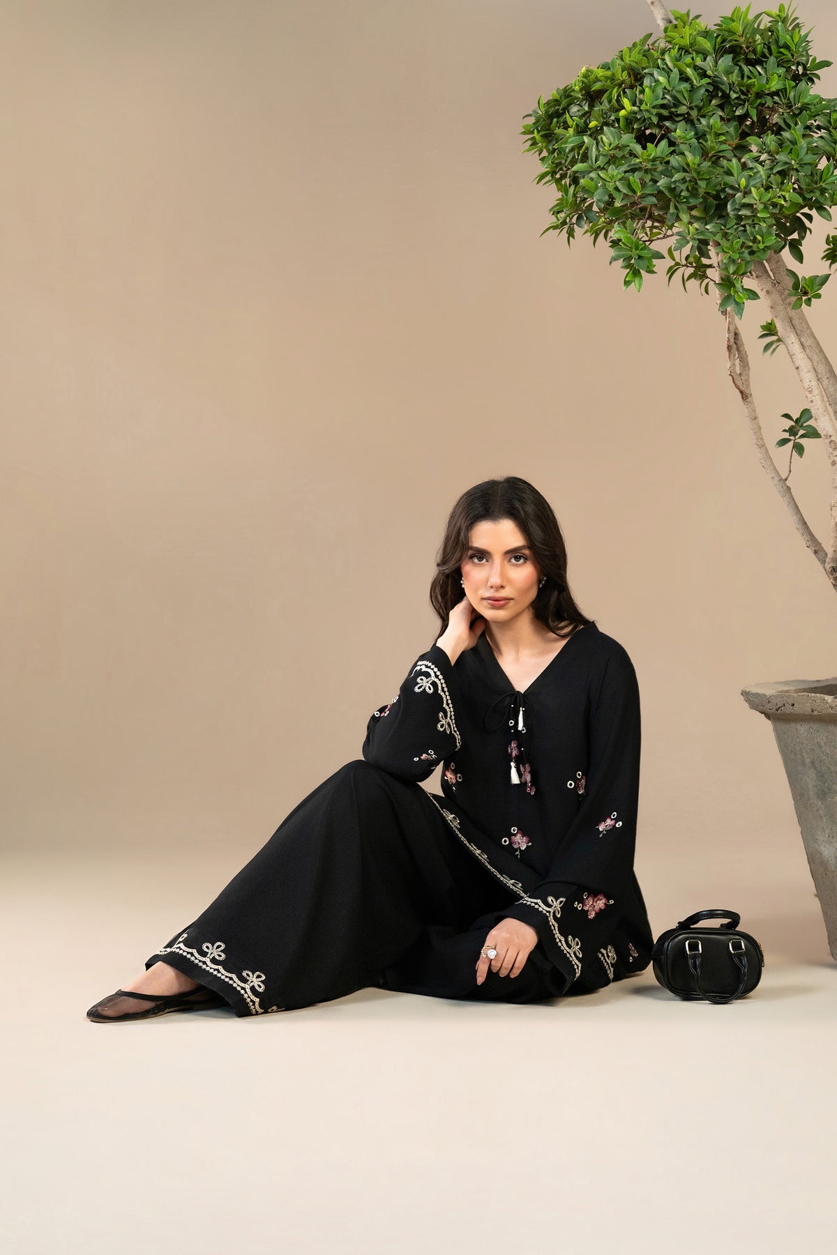 Dark Bloom Karandi Set
