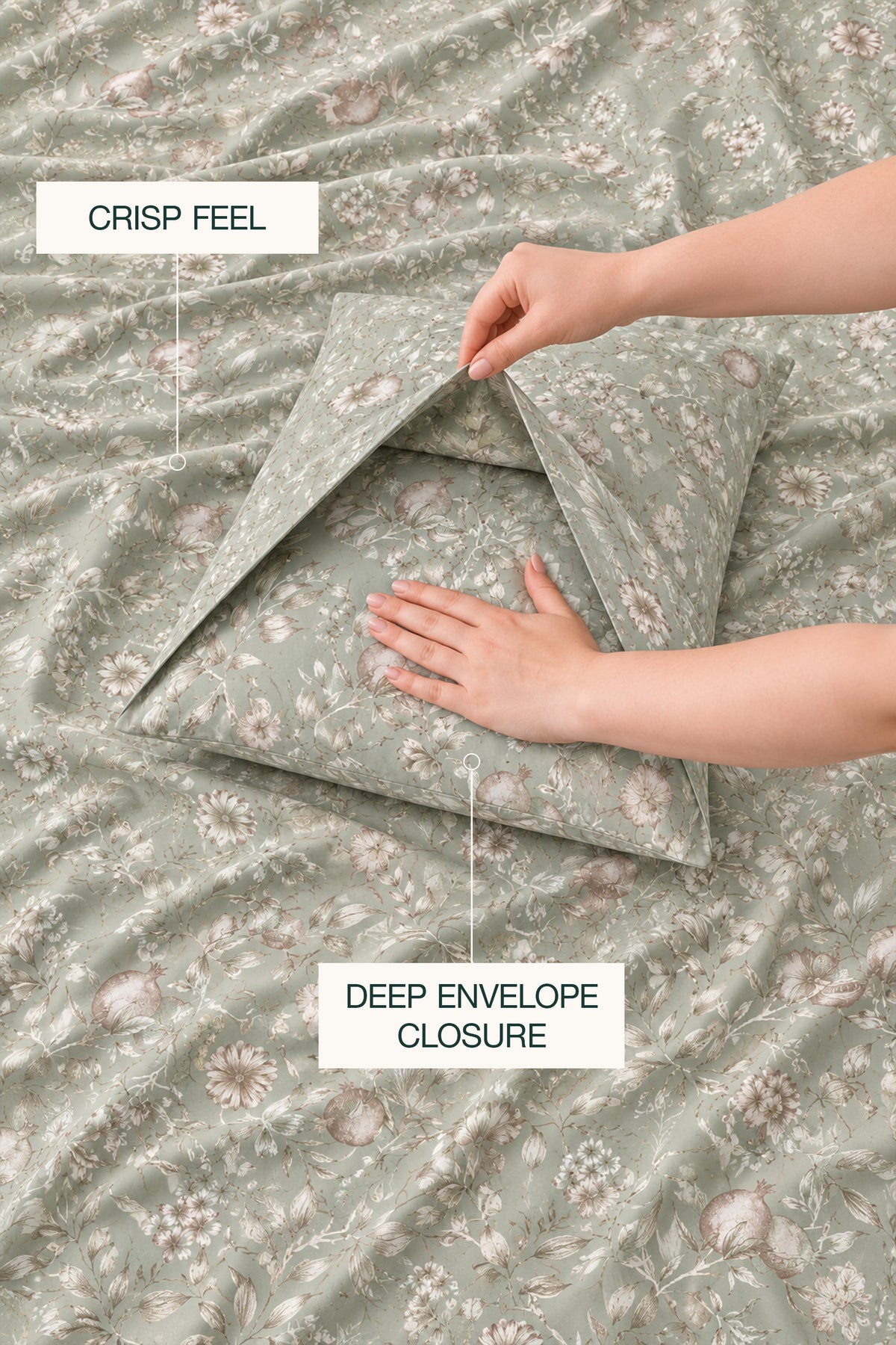 Enchanted Sage Percale Duvet Cover set