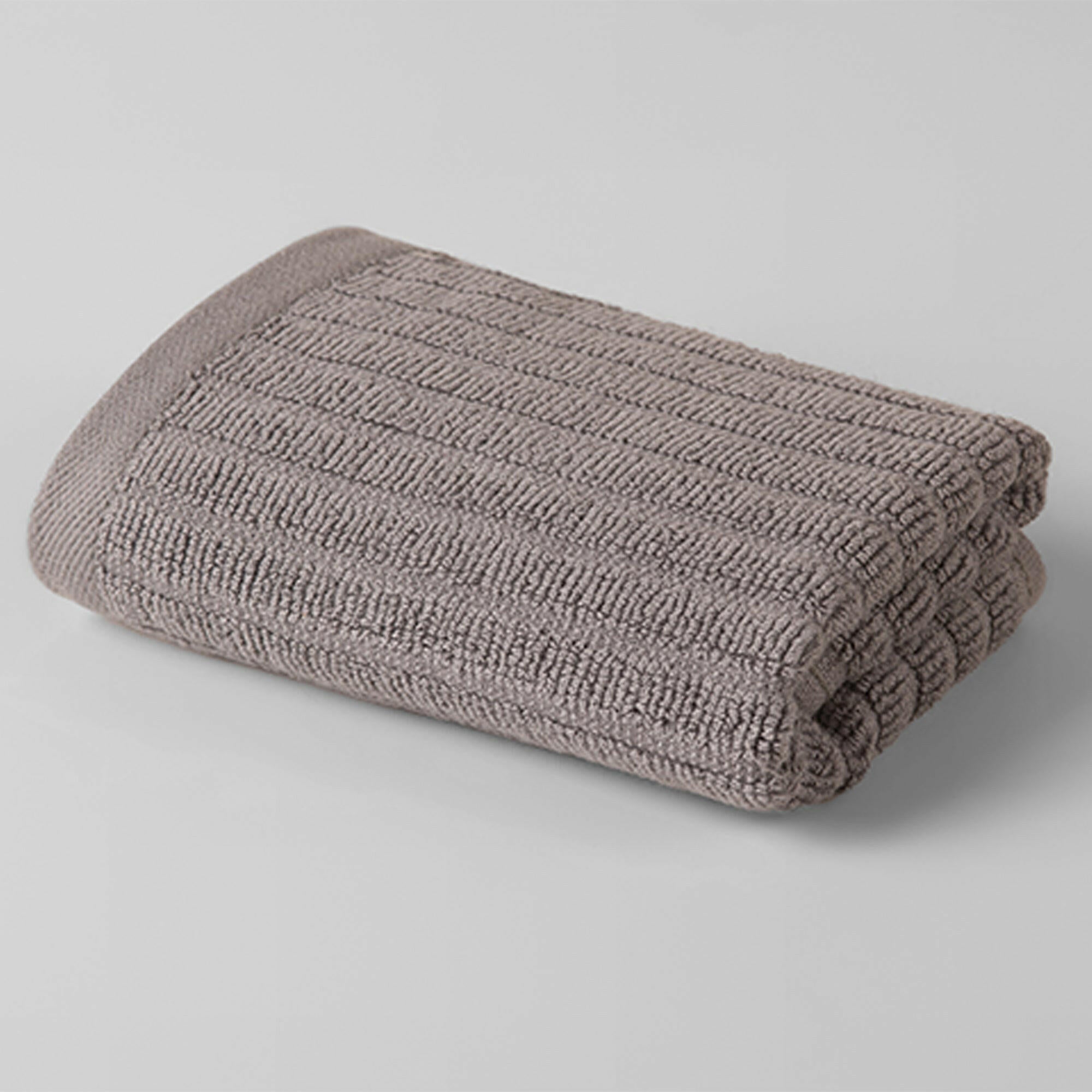 Grey Ribbed Wash Cloth - THE LINEN COMPANY